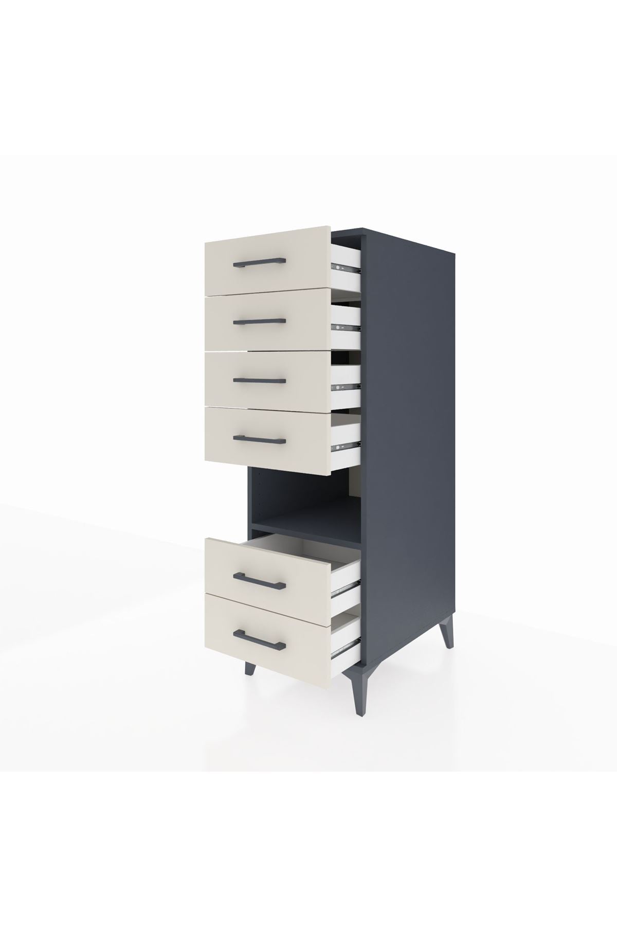 Kronos Dolap Tek Raflı 6 Çekmeceli 44x59x134 - S82M131V4C