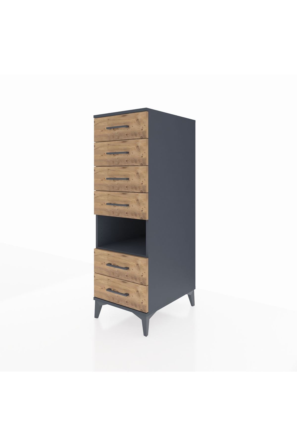 Kronos Dolap Tek Raflı 6 Çekmeceli 44x59x134 - S82M131V6C