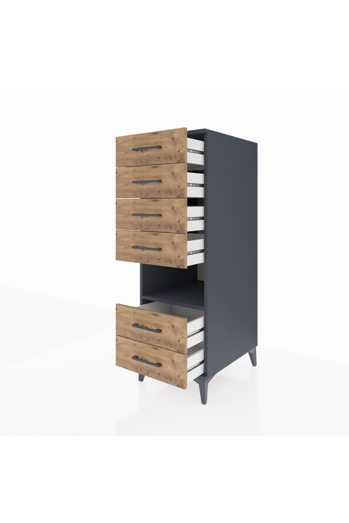 Kronos Dolap Tek Raflı 6 Çekmeceli 44x59x134 - S82M131V6C