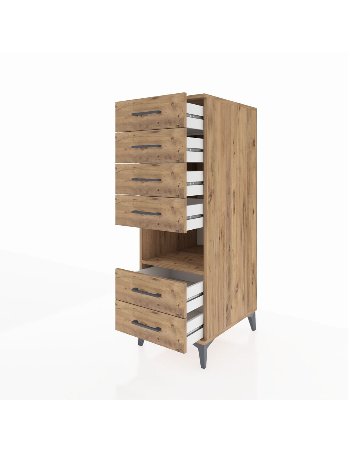 Kronos Dolap Tek Raflı 6 Çekmeceli 44x59x134 - S82M131V9C