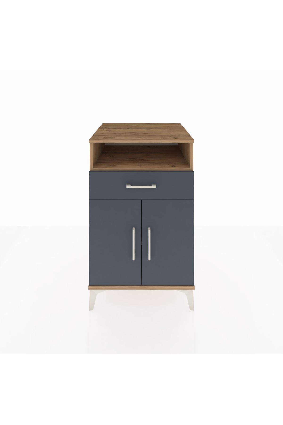 Kronos Komodin 2 Raflı Tek Çekmeceli 2 Kapaklı 60x59x96 - S80M035V8C