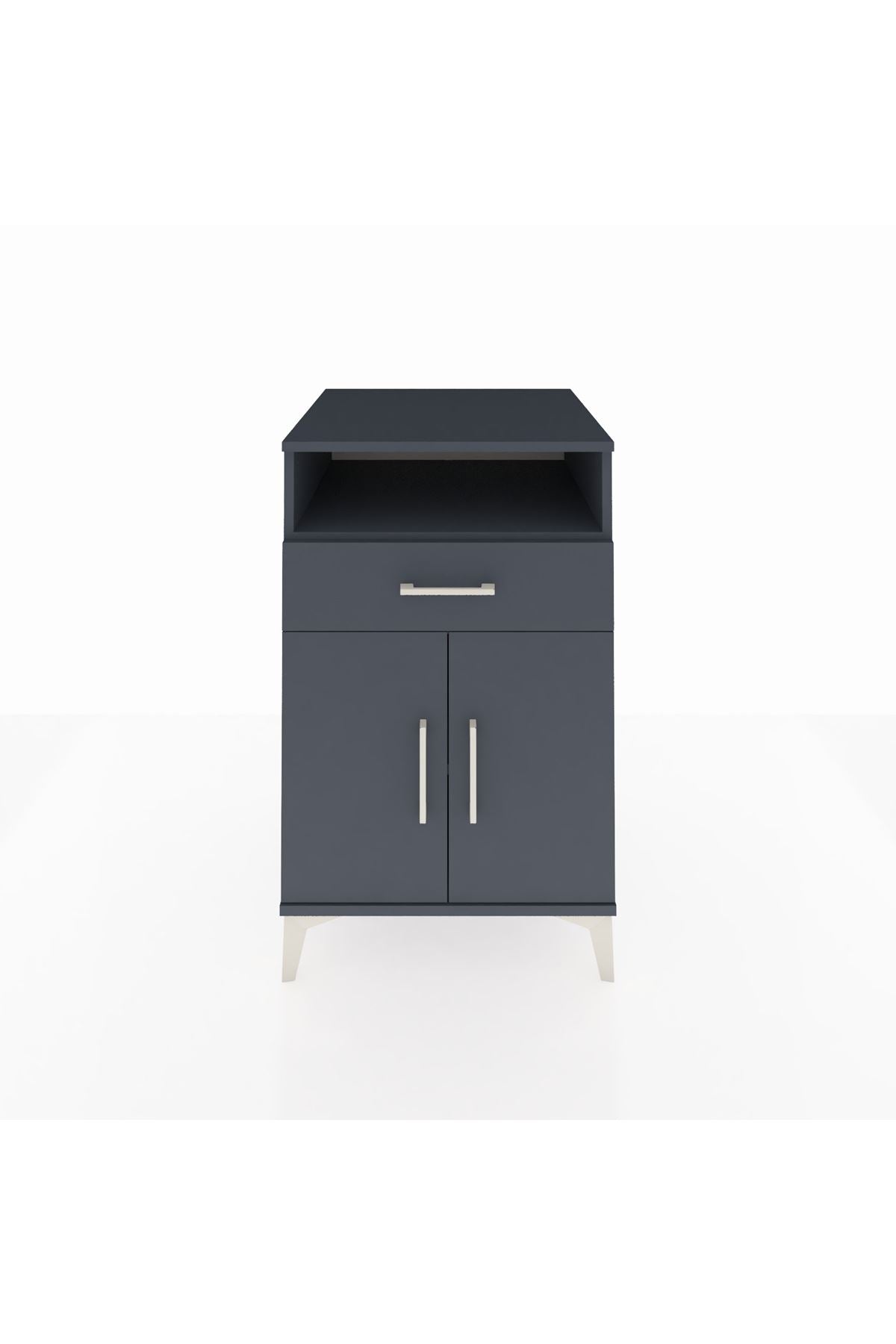 Kronos Komodin 2 Raflı Tek Çekmeceli 2 Kapaklı 60x59x96 - S80M035V5C