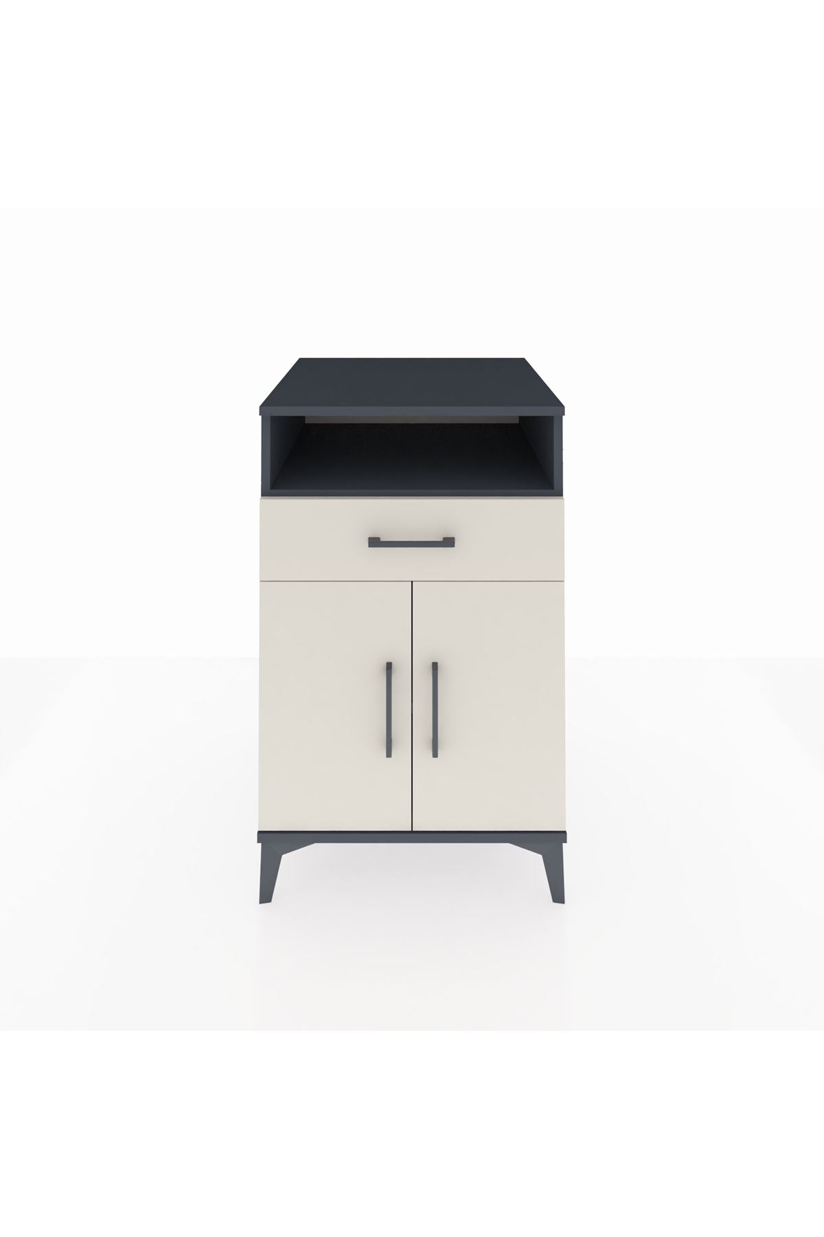Kronos Komodin 2 Raflı Tek Çekmeceli 2 Kapaklı 60x59x96 - S80M035V4C