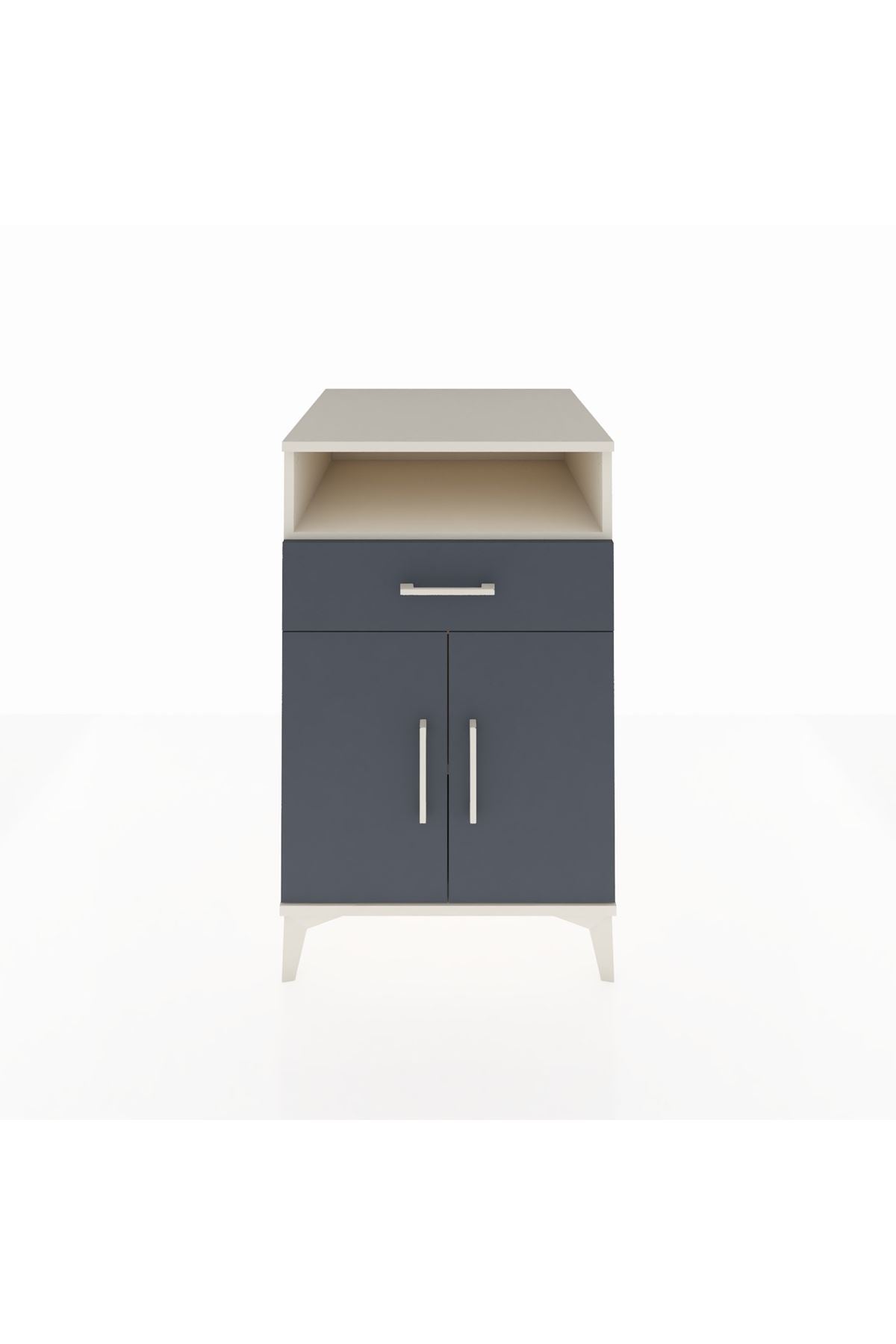 Kronos Komodin 2 Raflı Tek Çekmeceli 2 Kapaklı 60x59x96 - S80M035V2C