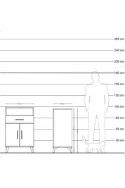 Kronos Komodin 2 Raflı Tek Çekmeceli 2 Kapaklı 60x59x96 - S80M035V2C
