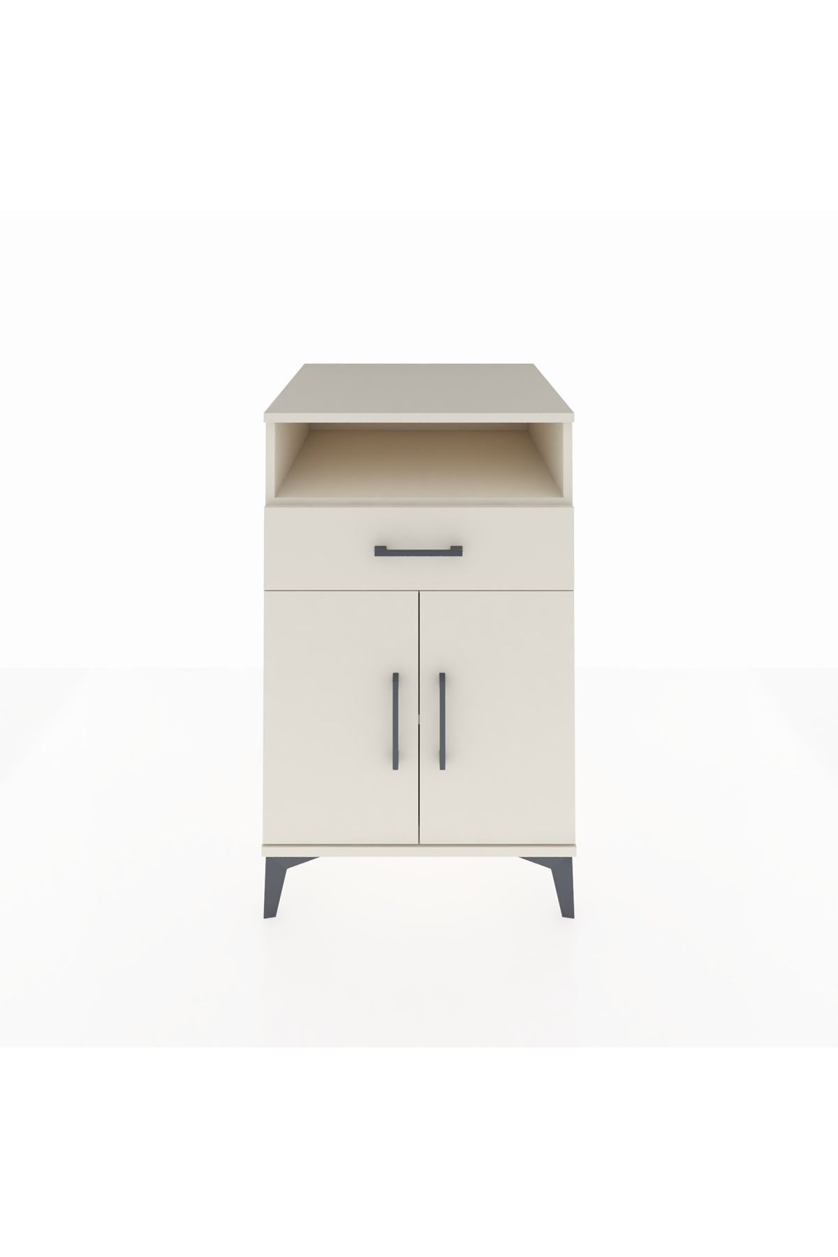 Kronos Komodin 2 Raflı Tek Çekmeceli 2 Kapaklı 60x59x96 - S80M035V1C