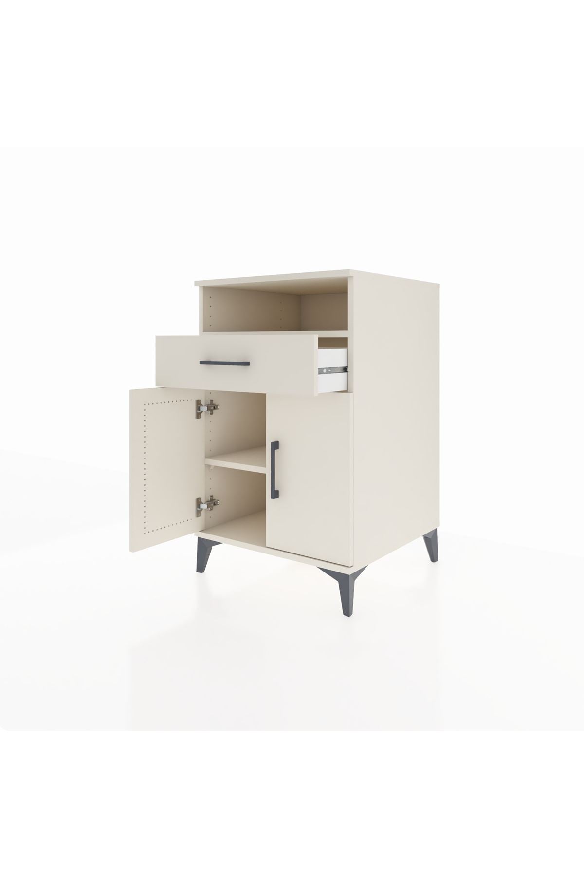 Kronos Komodin 2 Raflı Tek Çekmeceli 2 Kapaklı 60x59x96 - S80M035V1C
