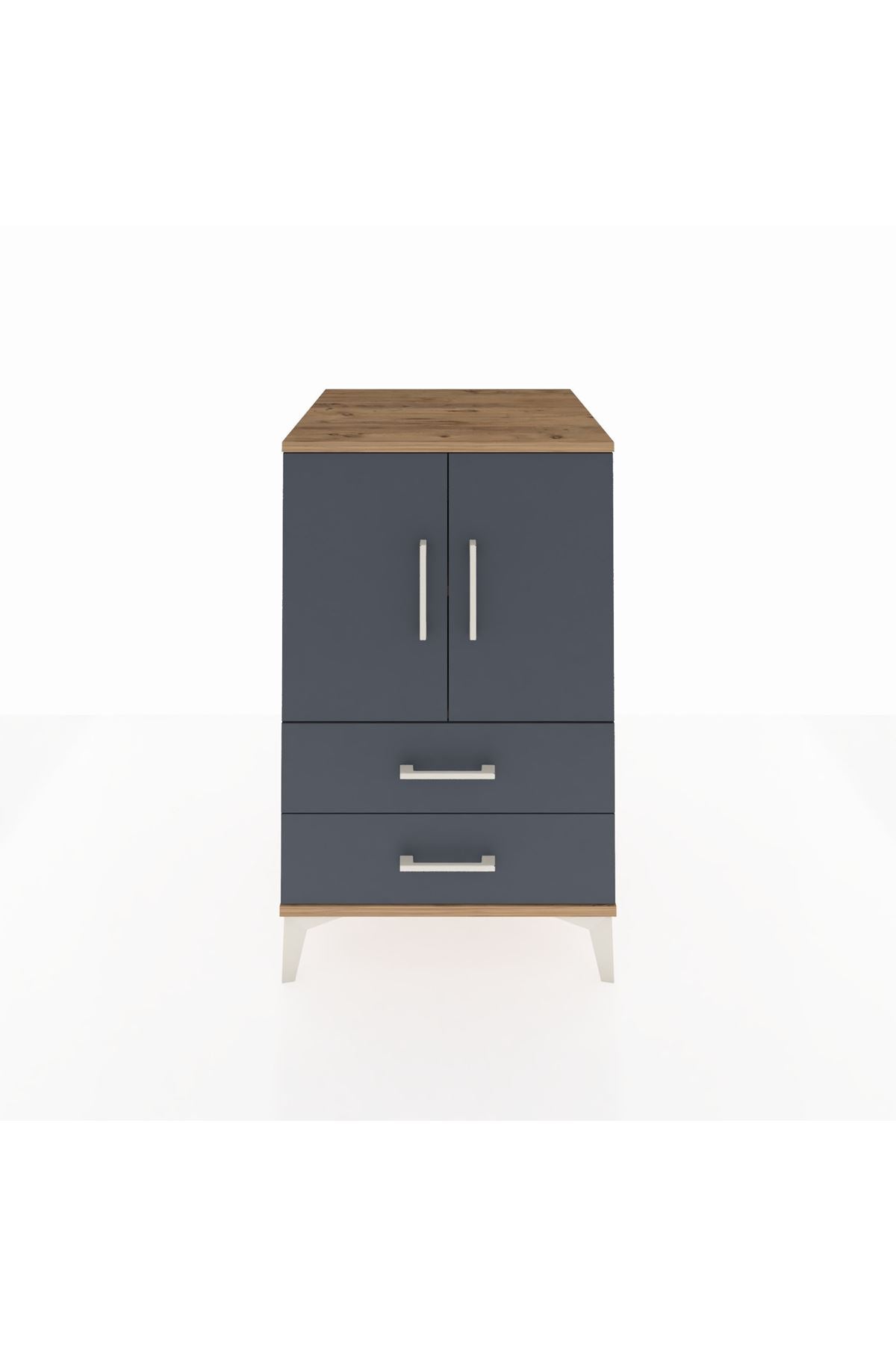 Kronos Komodin 2 Raflı 2 Çekmeceli 2 Kapaklı 60x59x96 - S80M032V8C