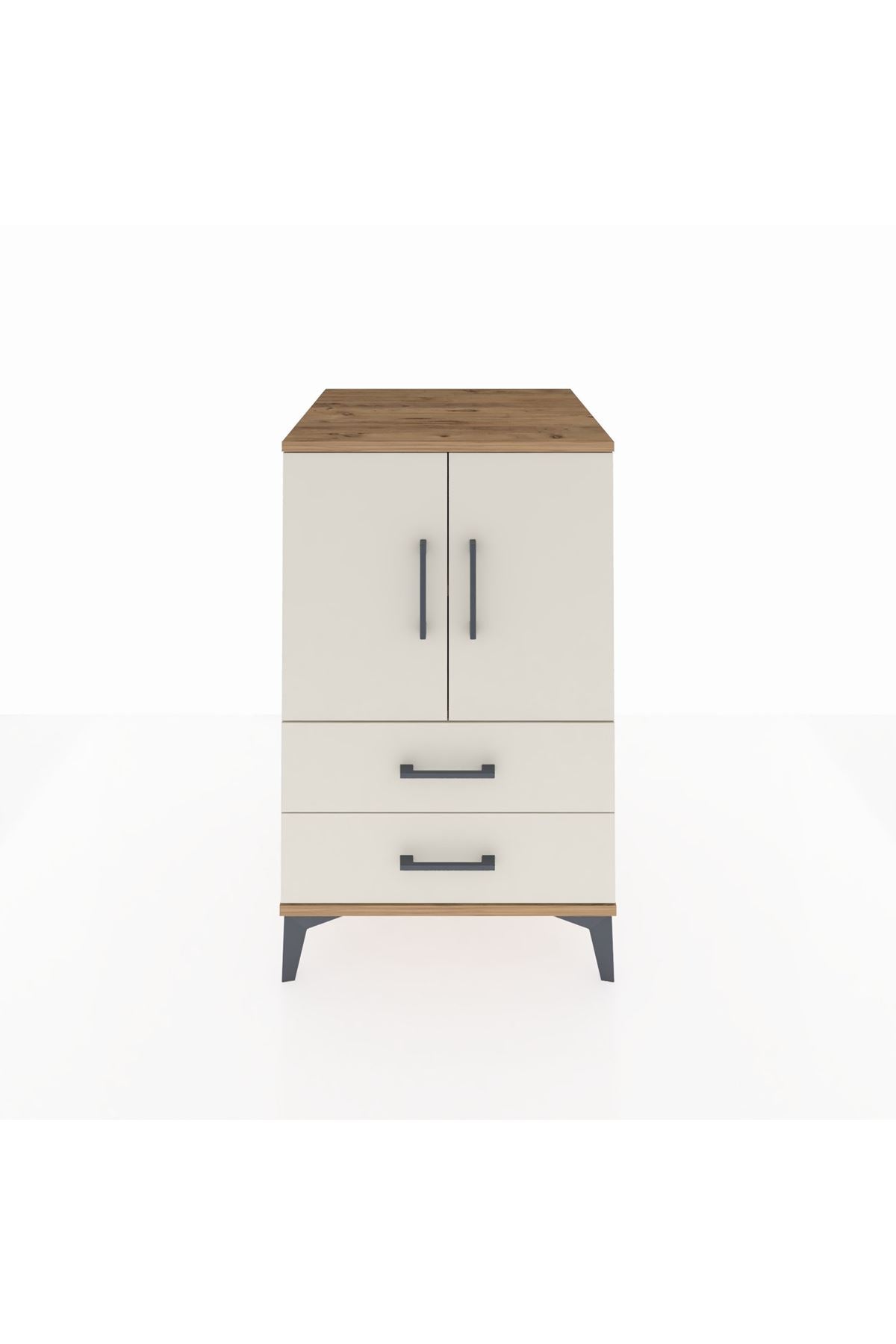 Kronos Komodin 2 Raflı 2 Çekmeceli 2 Kapaklı 60x59x96 - S80M032V7C