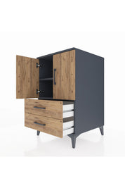Kronos Komodin 2 Raflı 2 Çekmeceli 2 Kapaklı 60x59x96 - S80M032V6C