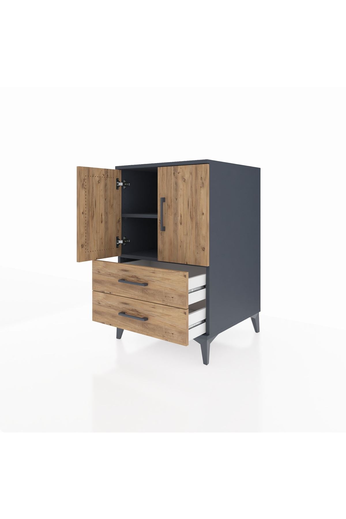 Kronos Komodin 2 Raflı 2 Çekmeceli 2 Kapaklı 60x59x96 - S80M032V6C