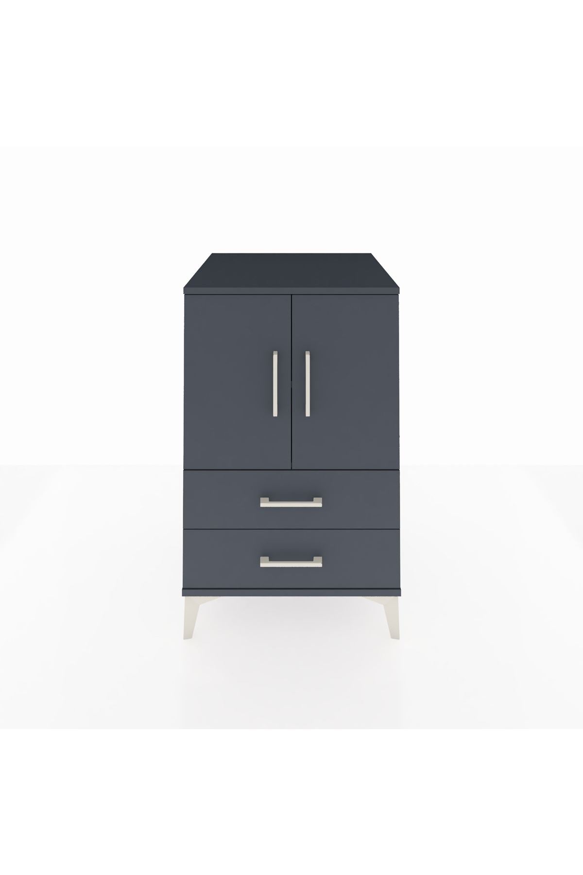 Kronos Komodin 2 Raflı 2 Çekmeceli 2 Kapaklı 60x59x96 - S80M032V5C
