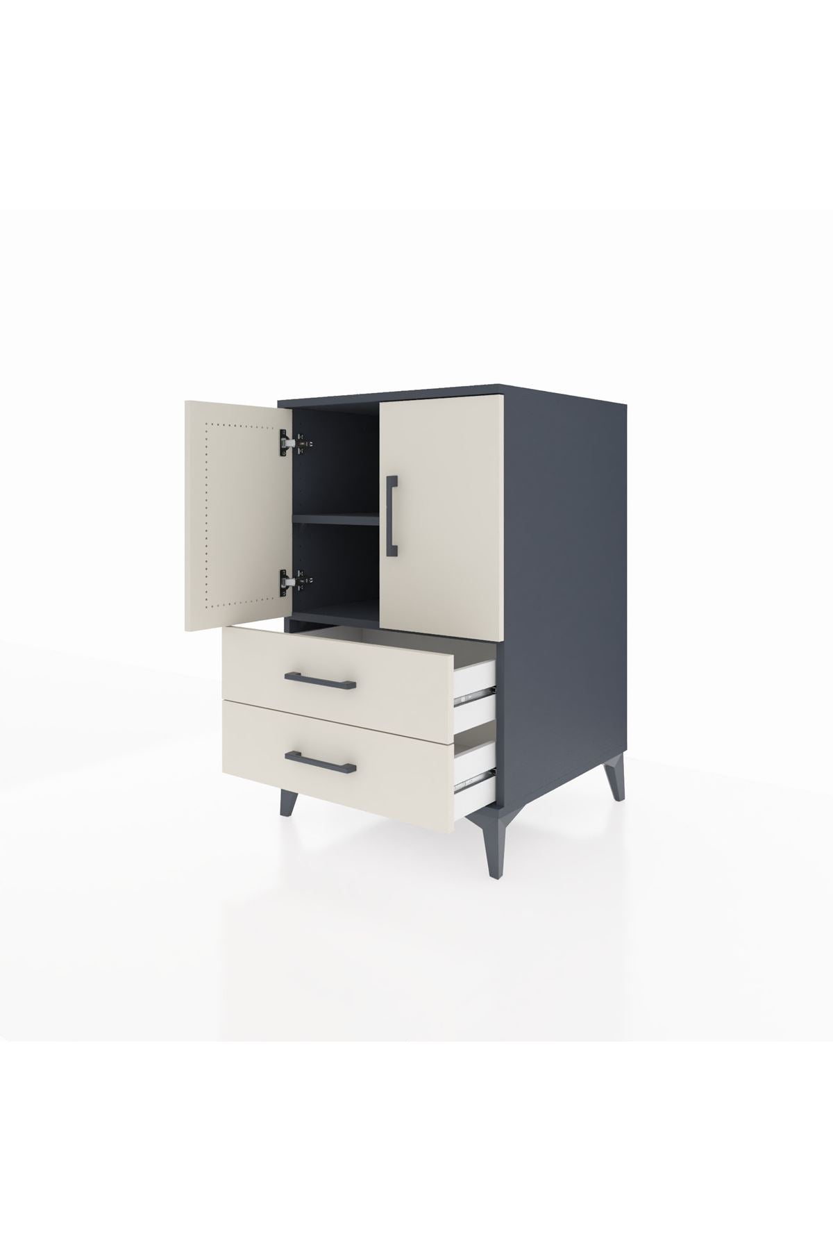 Kronos Komodin 2 Raflı 2 Çekmeceli 2 Kapaklı 60x59x96 - S80M032V4C