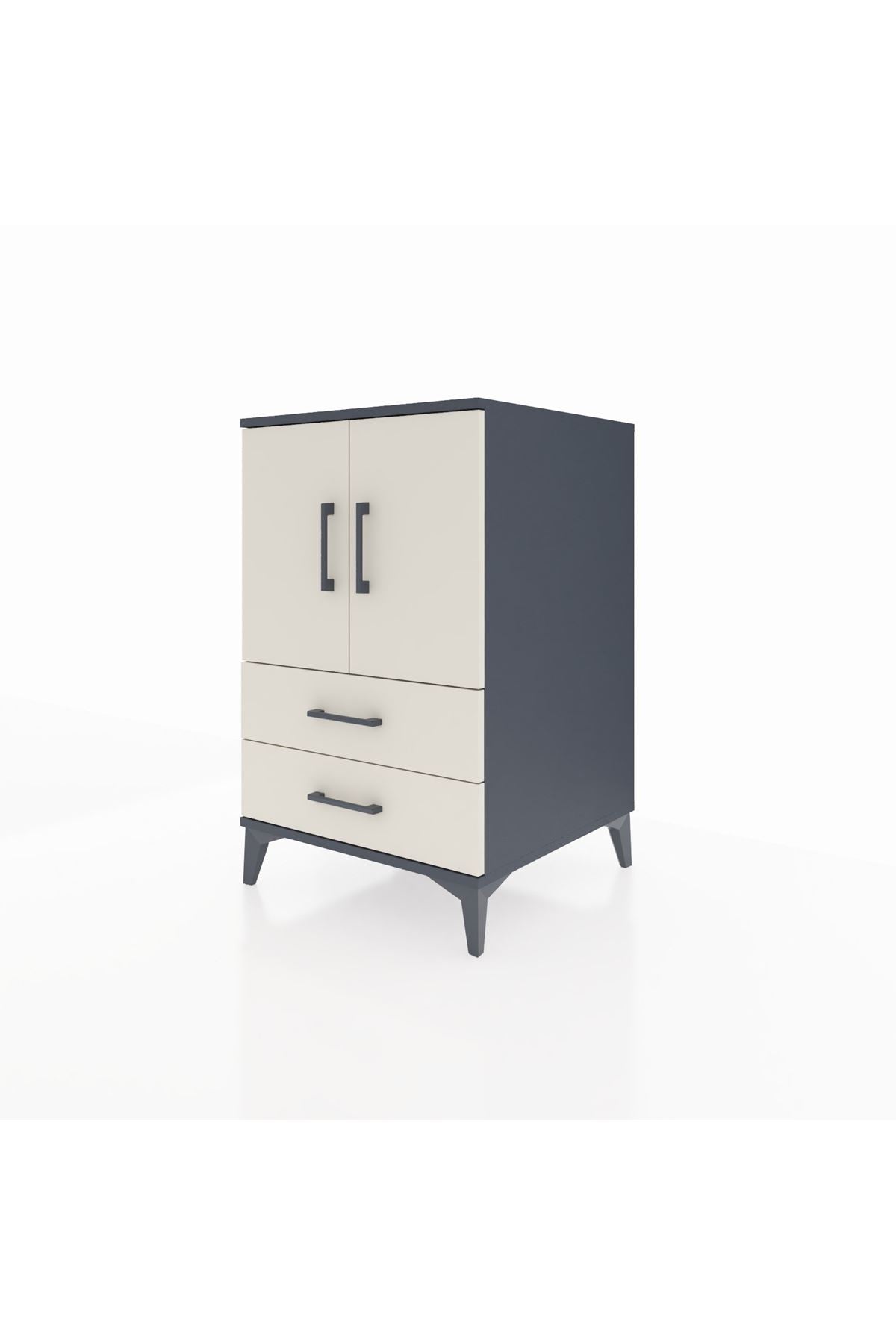 Kronos Komodin 2 Raflı 2 Çekmeceli 2 Kapaklı 60x59x96 - S80M032V4C