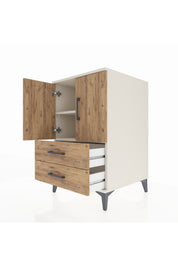 Kronos Komodin 2 Raflı 2 Çekmeceli 2 Kapaklı 60x59x96 - S80M032V3C