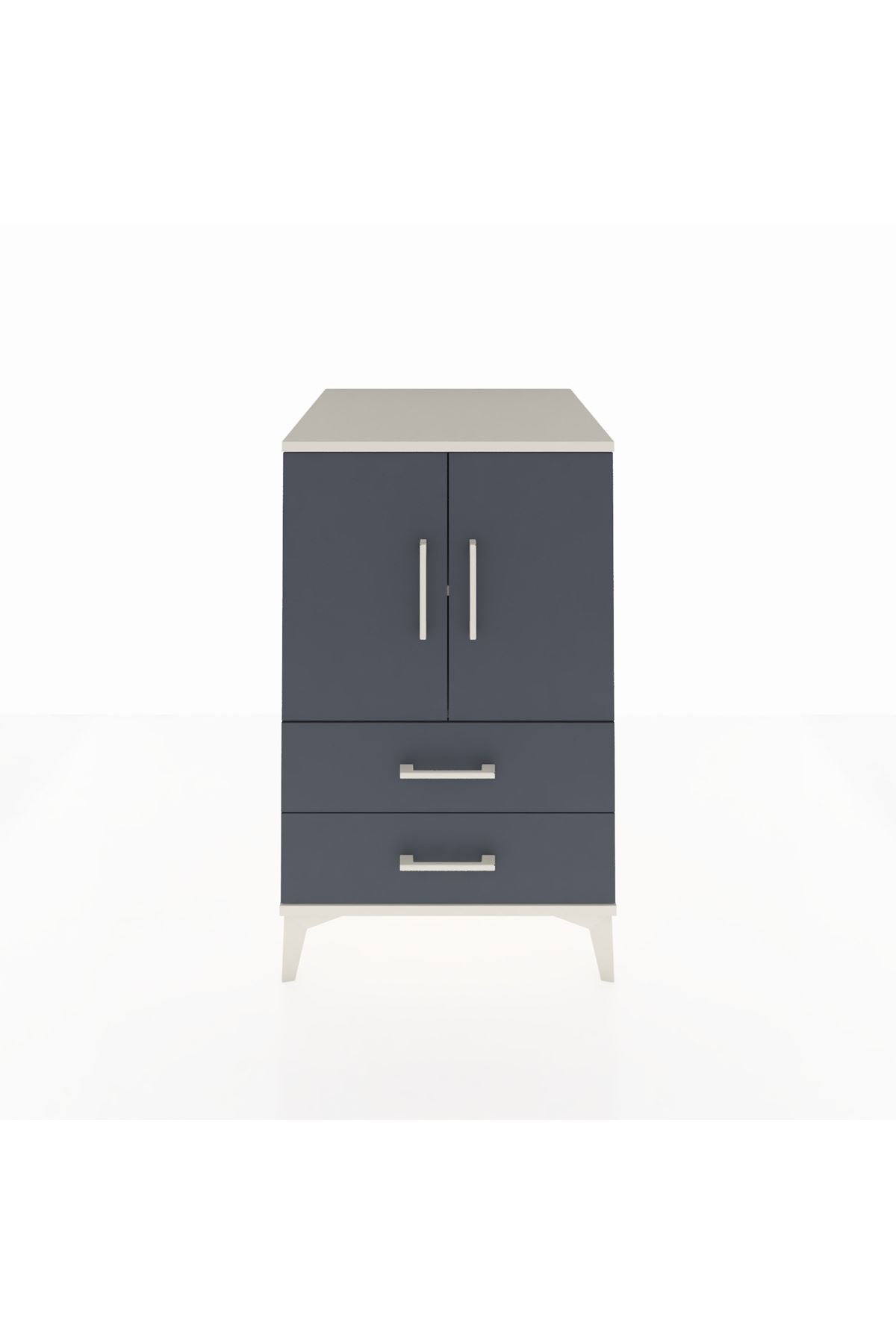 Kronos Komodin 2 Raflı 2 Çekmeceli 2 Kapaklı 60x59x96 - S80M032V2C
