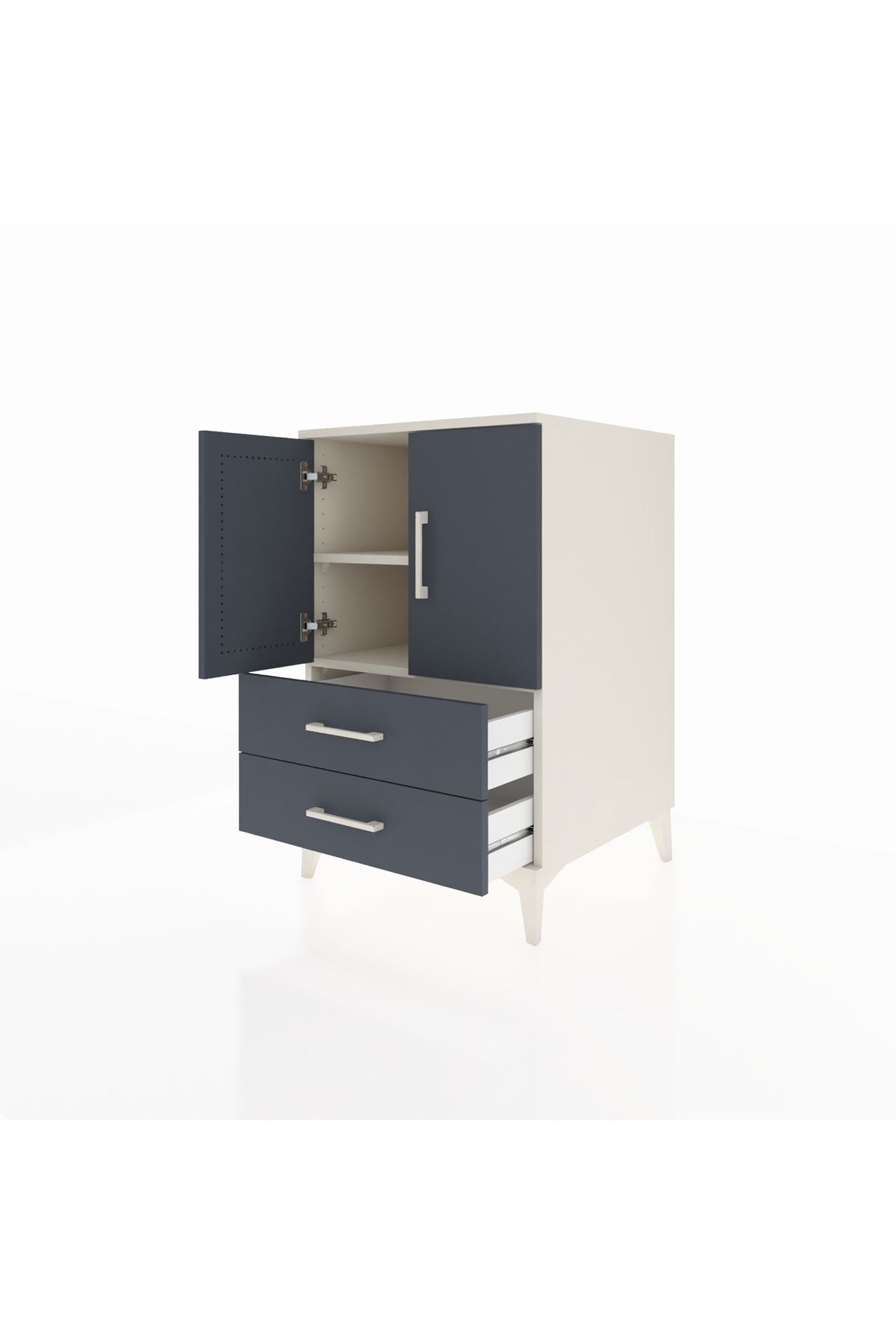 Kronos Komodin 2 Raflı 2 Çekmeceli 2 Kapaklı 60x59x96 - S80M032V2C
