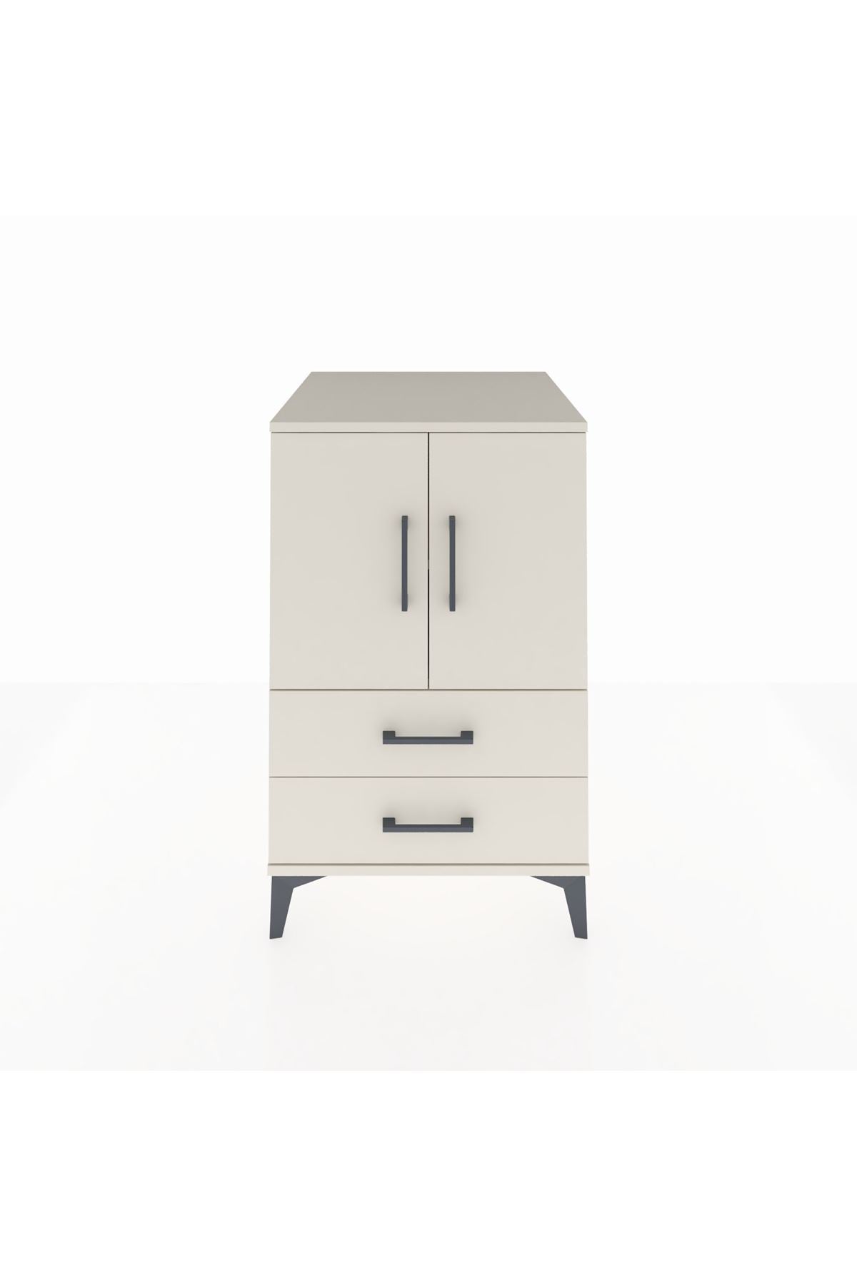 Kronos Komodin 2 Raflı 2 Çekmeceli 2 Kapaklı 60x59x96 - S80M032V1C