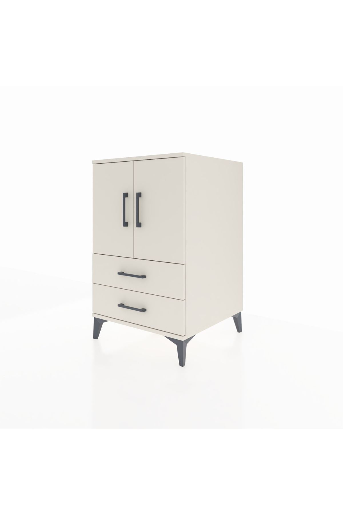 Kronos Komodin 2 Raflı 2 Çekmeceli 2 Kapaklı 60x59x96 - S80M032V1C