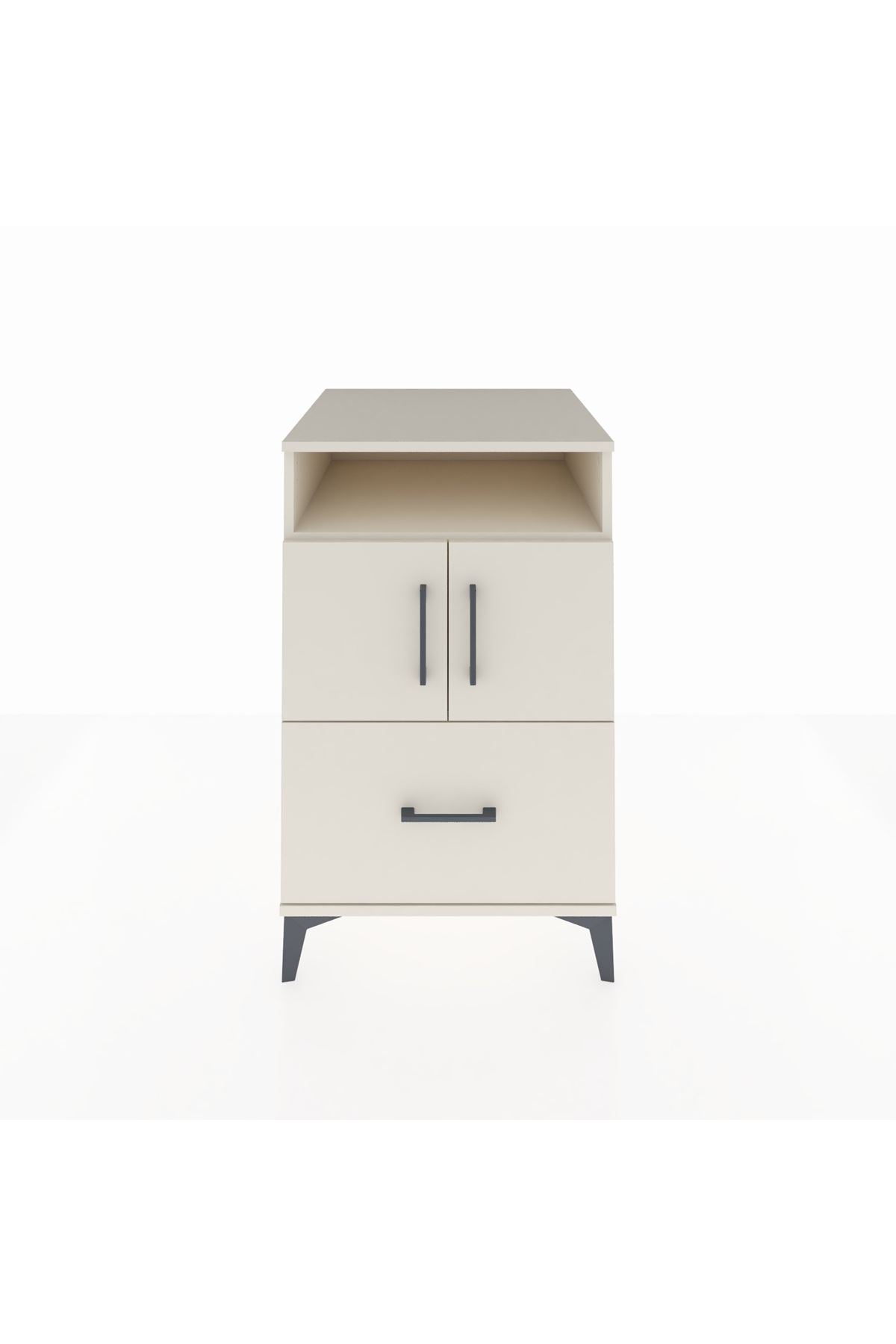 Kronos Komodin 2 Raflı Tek Çekmeceli 2 Kapaklı 60x59x96 - S80M031V1C