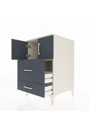 Kronos Komodin Tek Raflı 2 Çekmeceli 2 Kapaklı 60x59x96 - S80M028V2C