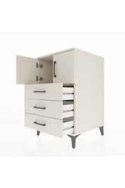 Kronos Komodin Tek Raflı 3 Çekmeceli 2 Kapaklı 60x59x96 - S80M026V1C
