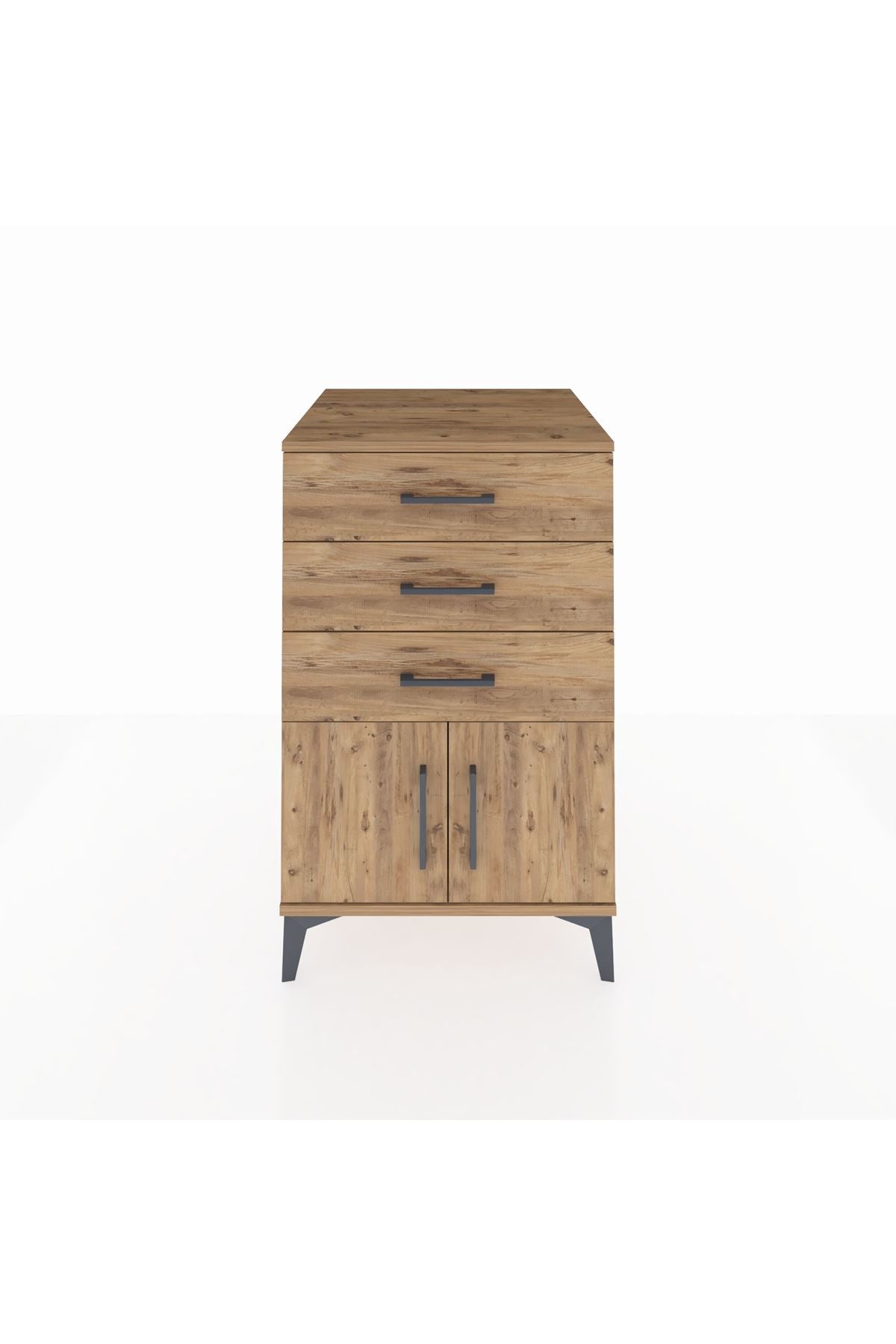Kronos Komodin 3 Çekmeceli 2 Kapaklı 60x59x96 - S80M024V9C