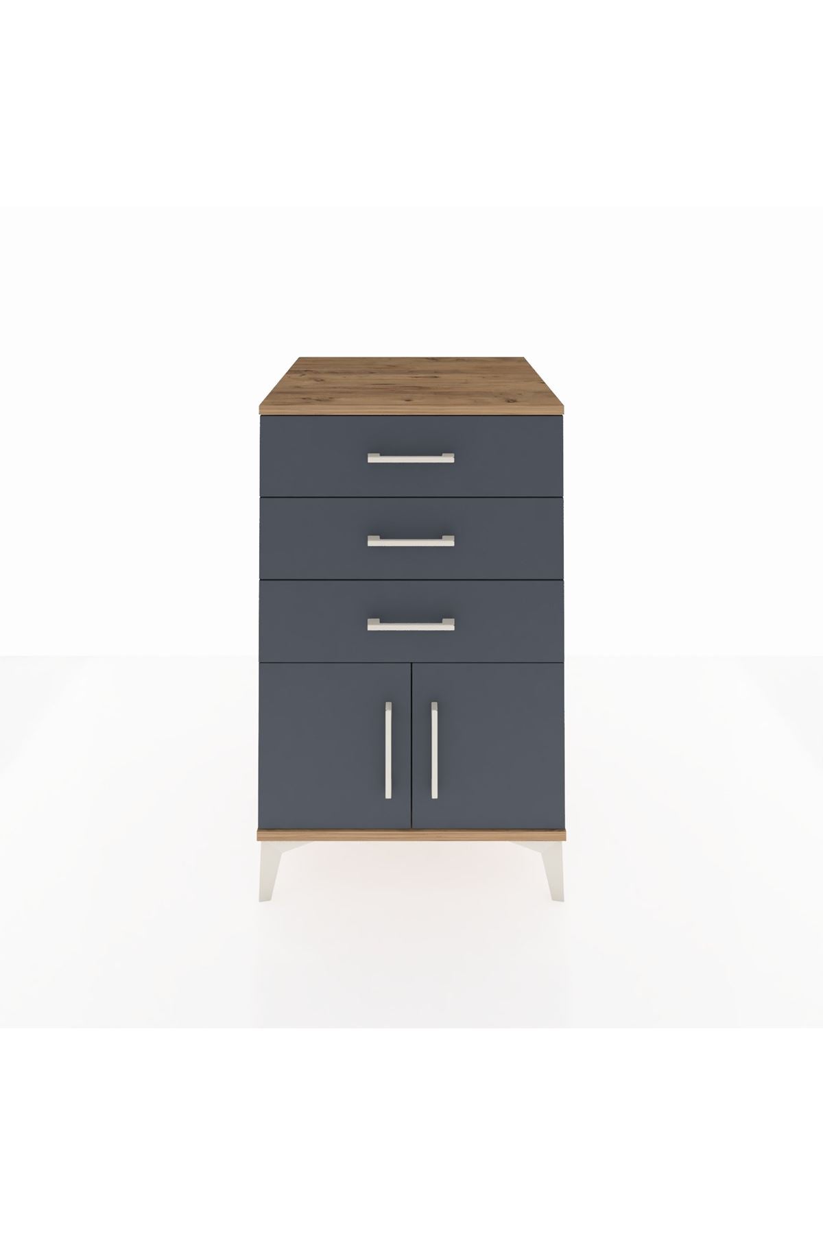 Kronos Komodin 3 Çekmeceli 2 Kapaklı 60x59x96 - S80M024V8C