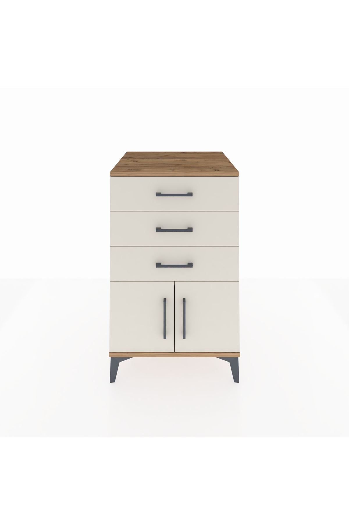 Kronos Komodin 3 Çekmeceli 2 Kapaklı 60x59x96 - S80M024V7C