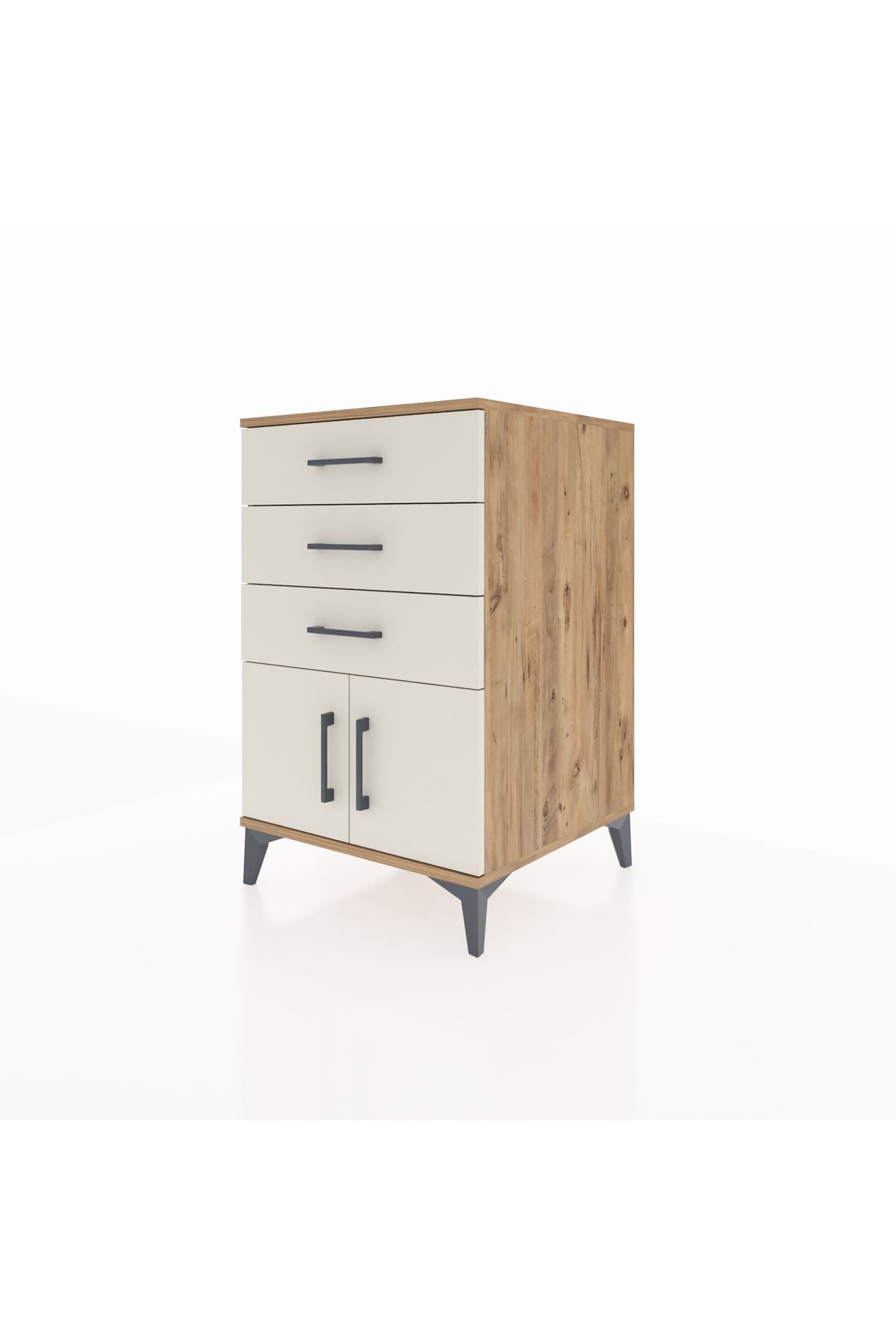 Kronos Komodin 3 Çekmeceli 2 Kapaklı 60x59x96 - S80M024V7C