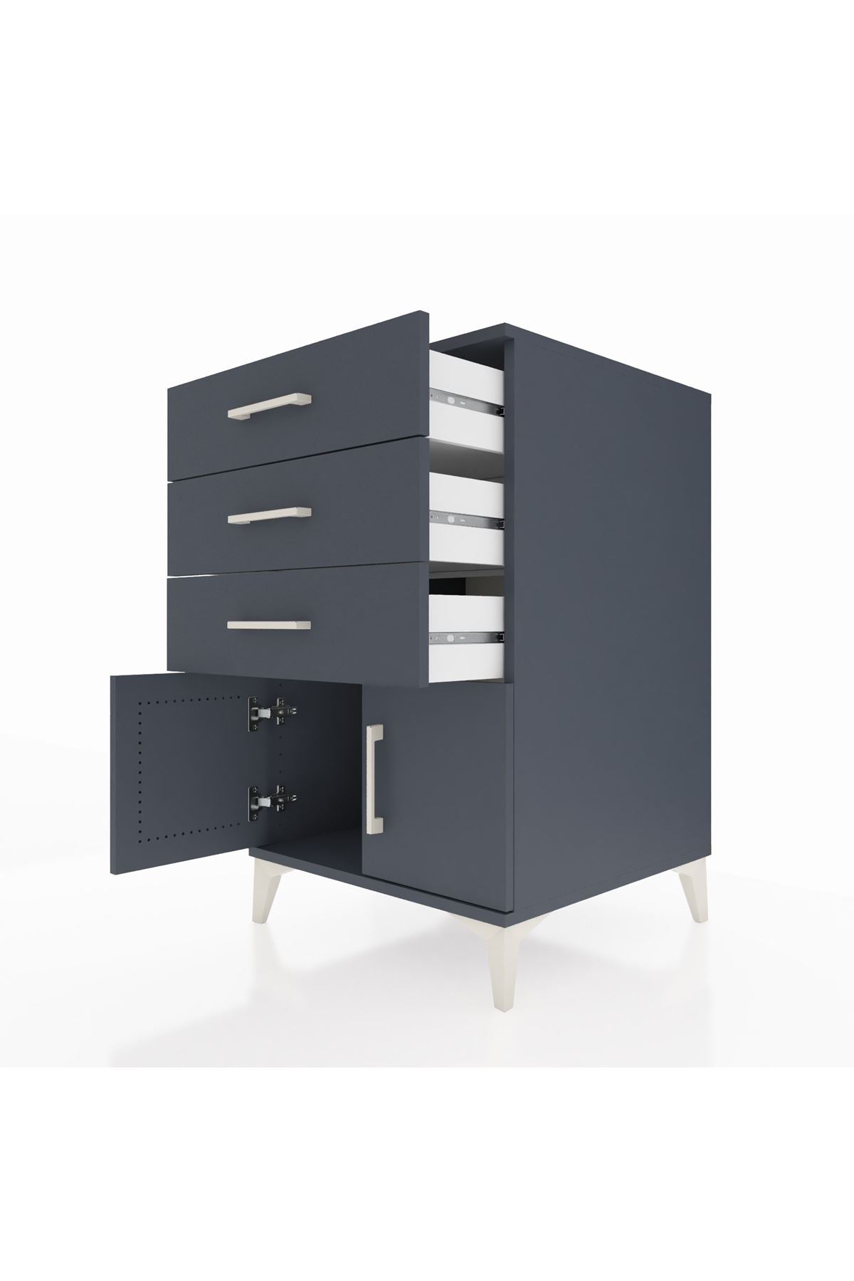Kronos Komodin 3 Çekmeceli 2 Kapaklı 60x59x96 - S80M024V5C