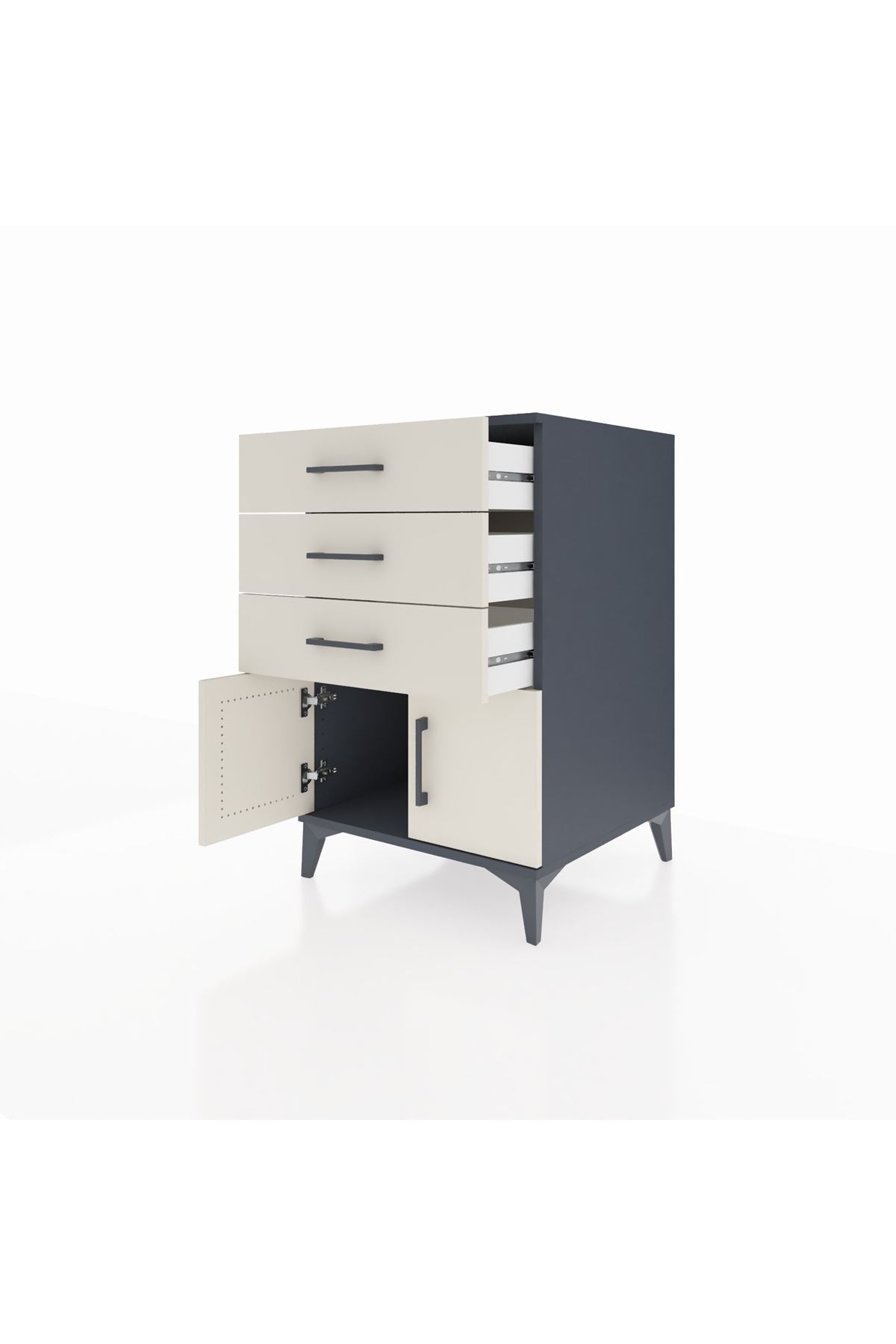 Kronos Komodin 3 Çekmeceli 2 Kapaklı 60x59x96 - S80M024V4C