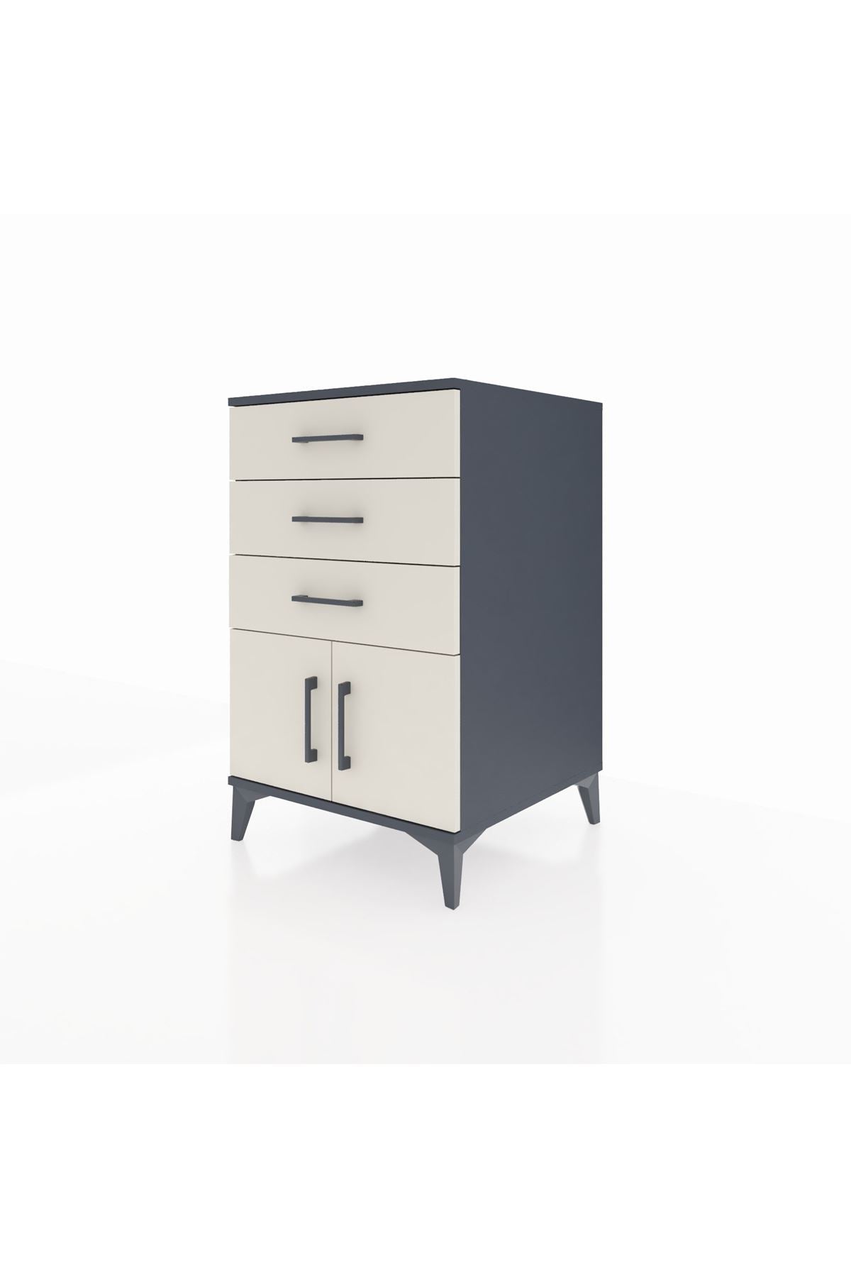 Kronos Komodin 3 Çekmeceli 2 Kapaklı 60x59x96 - S80M024V4C