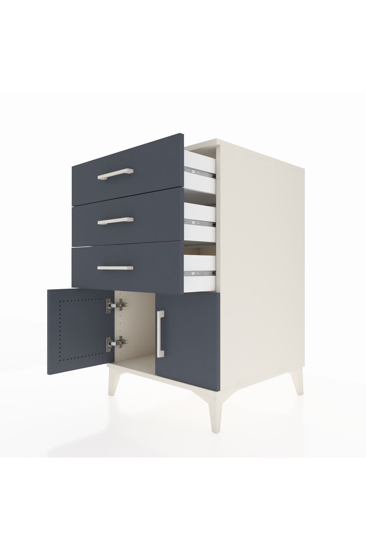 Kronos Komodin 3 Çekmeceli 2 Kapaklı 60x59x96 - S80M024V2C