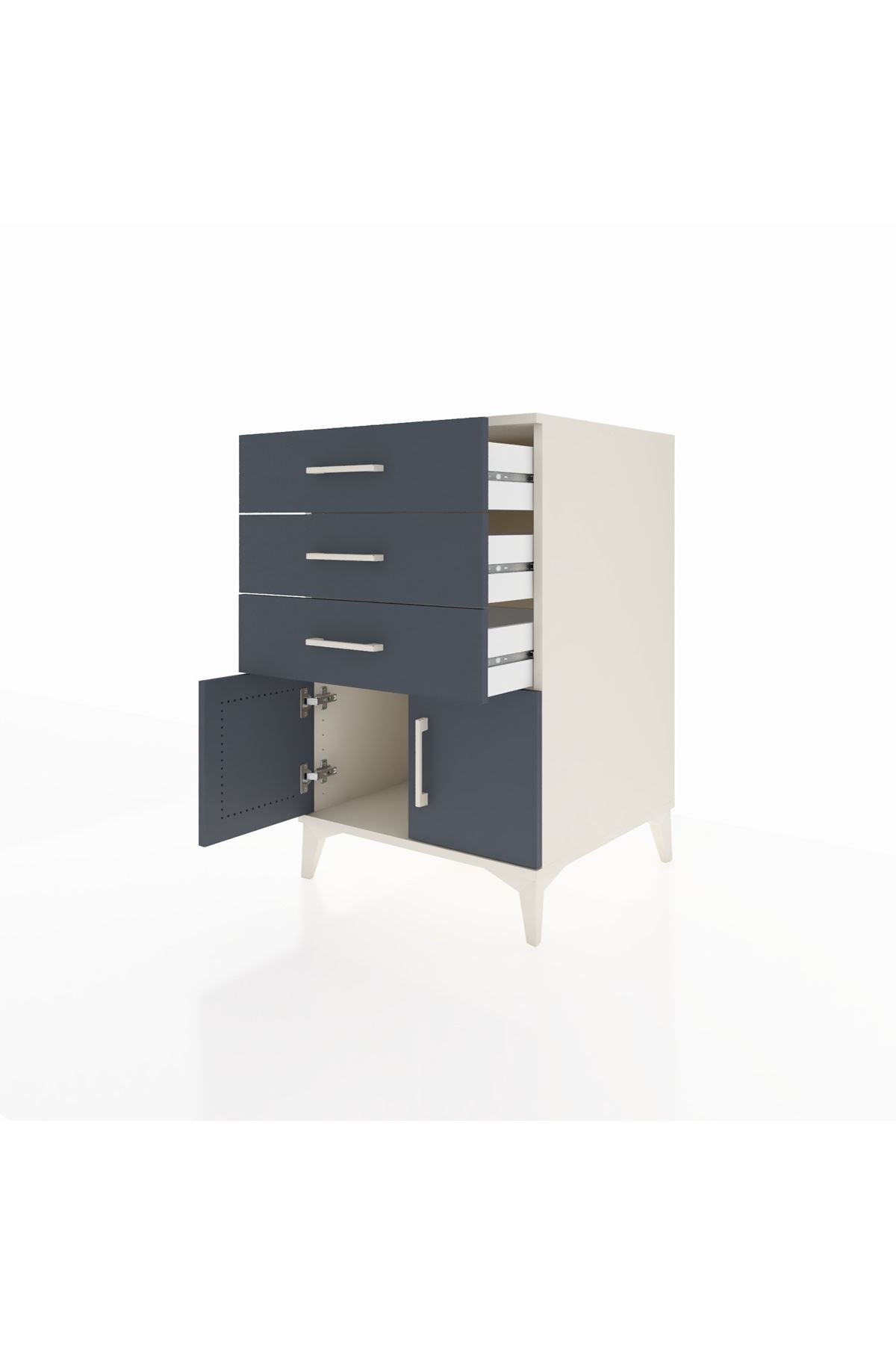 Kronos Komodin 3 Çekmeceli 2 Kapaklı 60x59x96 - S80M024V2C
