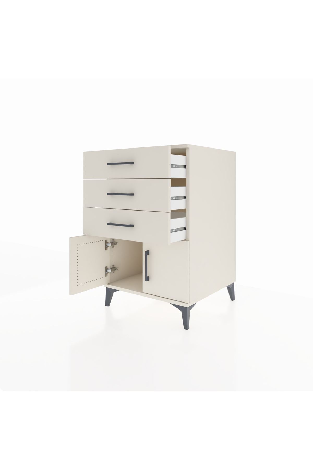 Kronos Komodin 3 Çekmeceli 2 Kapaklı 60x59x96 - S80M024V1C