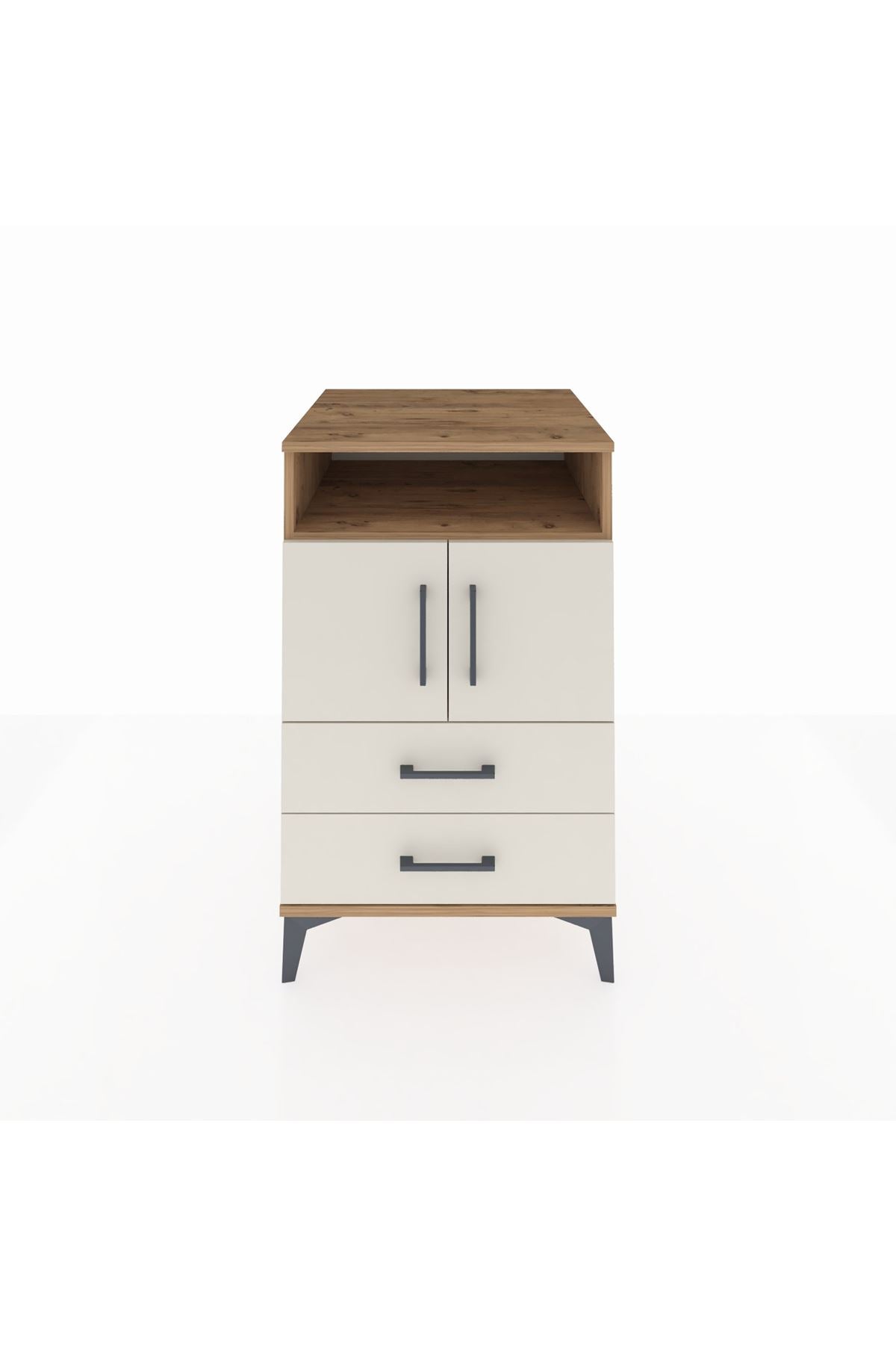 Kronos Komodin 2 Raflı 2 Çekmeceli 2 Kapaklı 60x59x96 - S80M023V7C