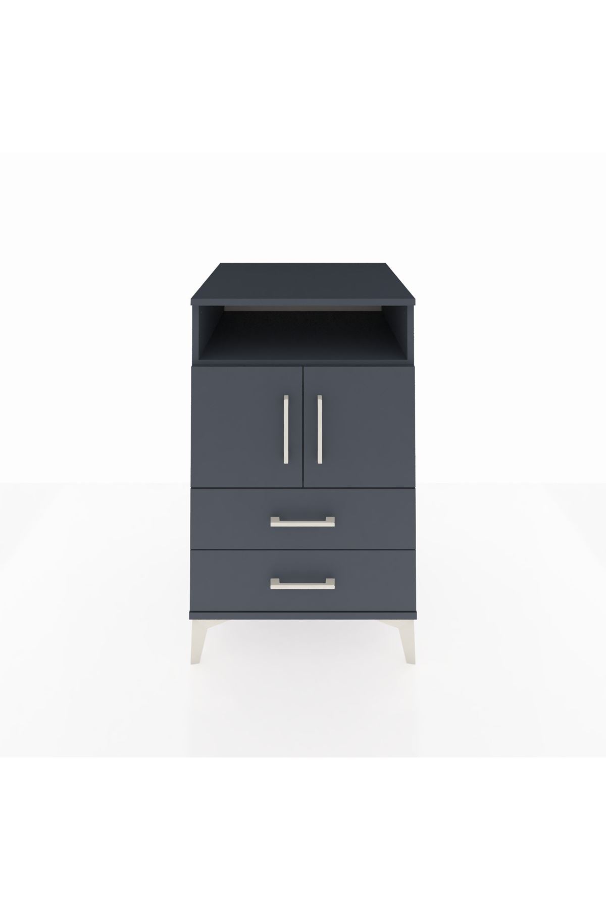 Kronos Komodin 2 Raflı 2 Çekmeceli 2 Kapaklı 60x59x96 - S80M023V5C
