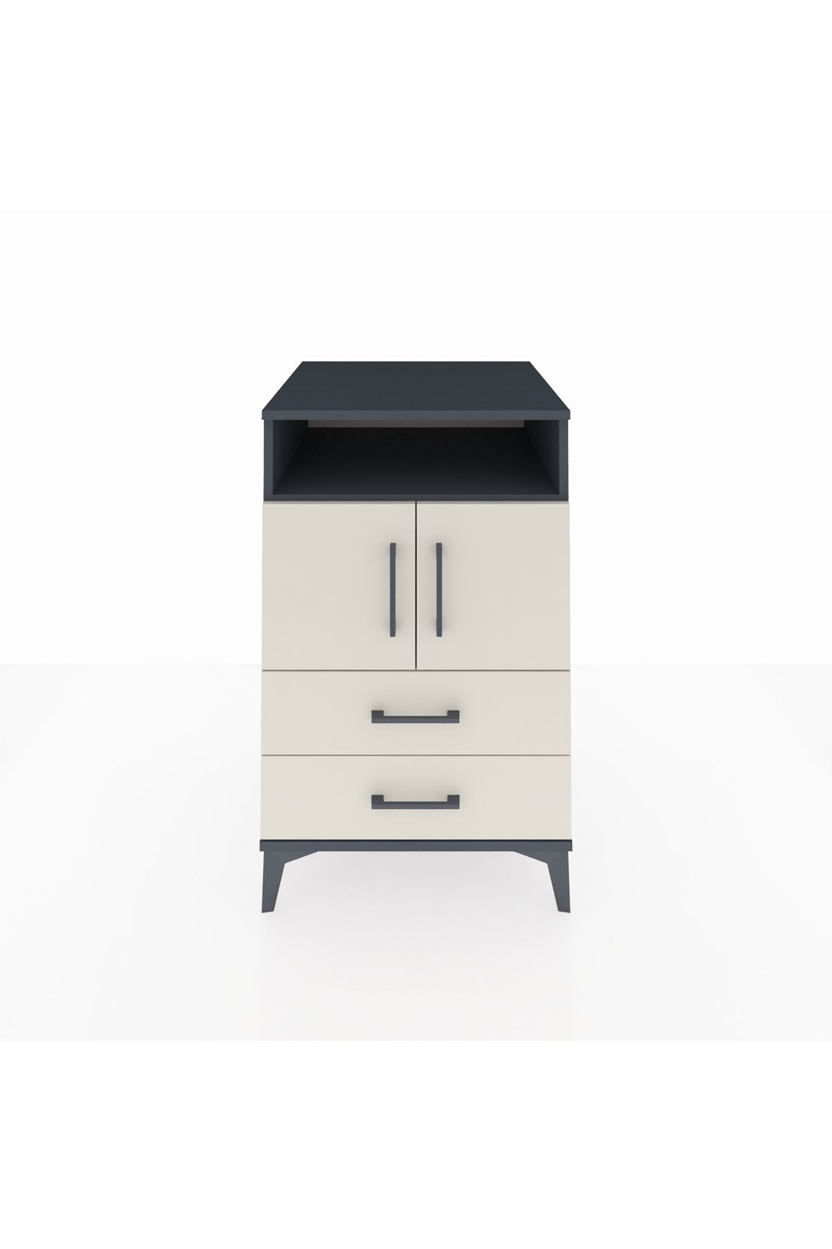 Kronos Komodin 2 Raflı 2 Çekmeceli 2 Kapaklı 60x59x96 - S80M023V4C