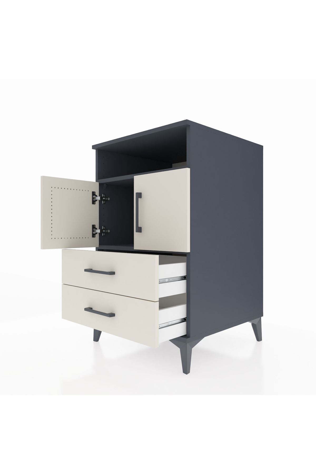 Kronos Komodin 2 Raflı 2 Çekmeceli 2 Kapaklı 60x59x96 - S80M023V4C