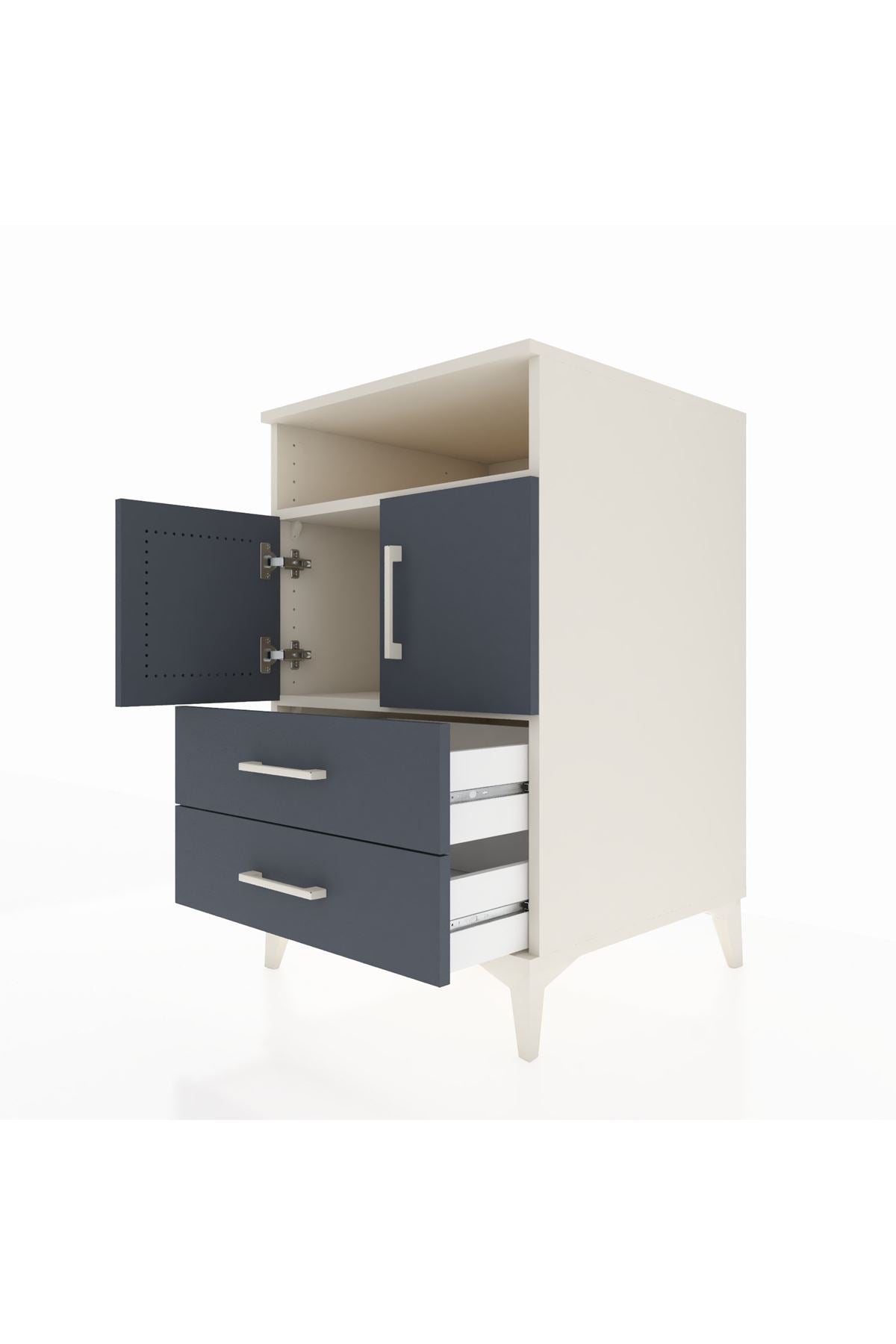 Kronos Komodin 2 Raflı 2 Çekmeceli 2 Kapaklı 60x59x96 - S80M023V2C