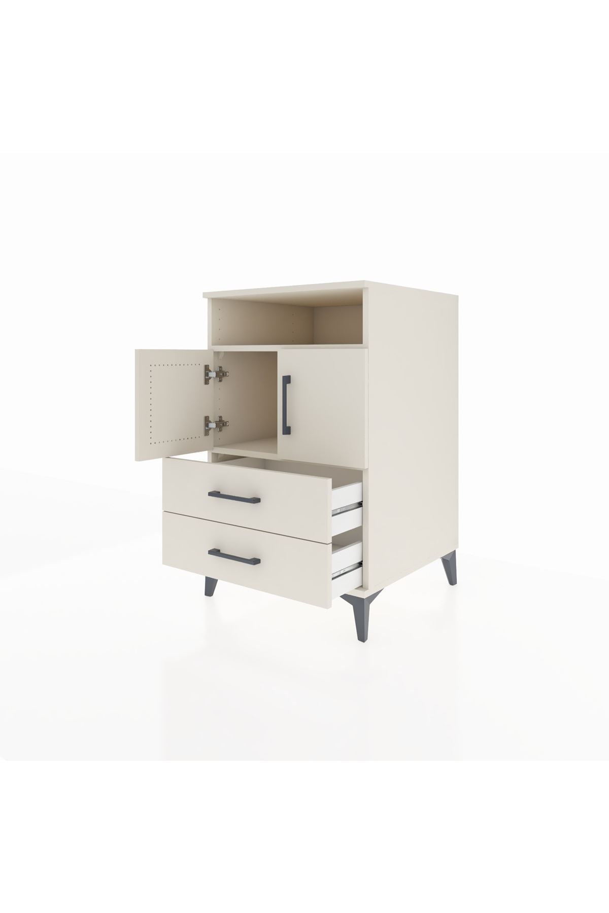 Kronos Komodin 2 Raflı 2 Çekmeceli 2 Kapaklı 60x59x96 - S80M023V1C