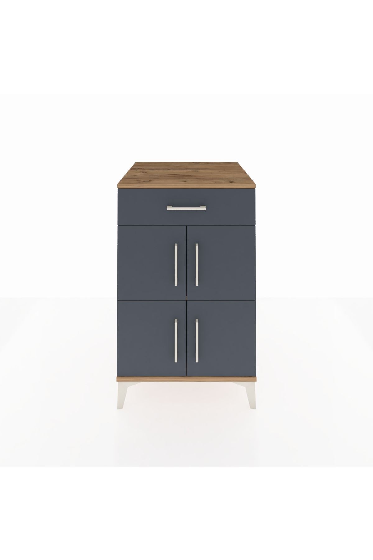 Kronos Komodin Tek Raflı Tek Çekmeceli 4 Kapaklı 60x59x96 - S80M021V8C