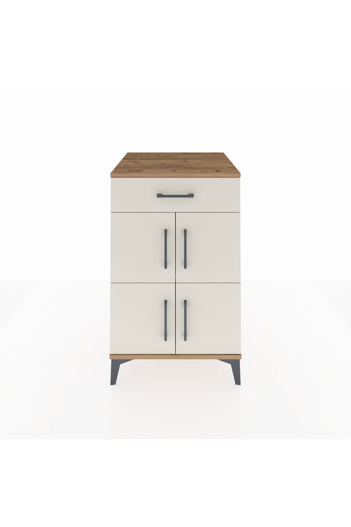 Kronos Komodin Tek Raflı Tek Çekmeceli 4 Kapaklı 60x59x96 - S80M021V7C