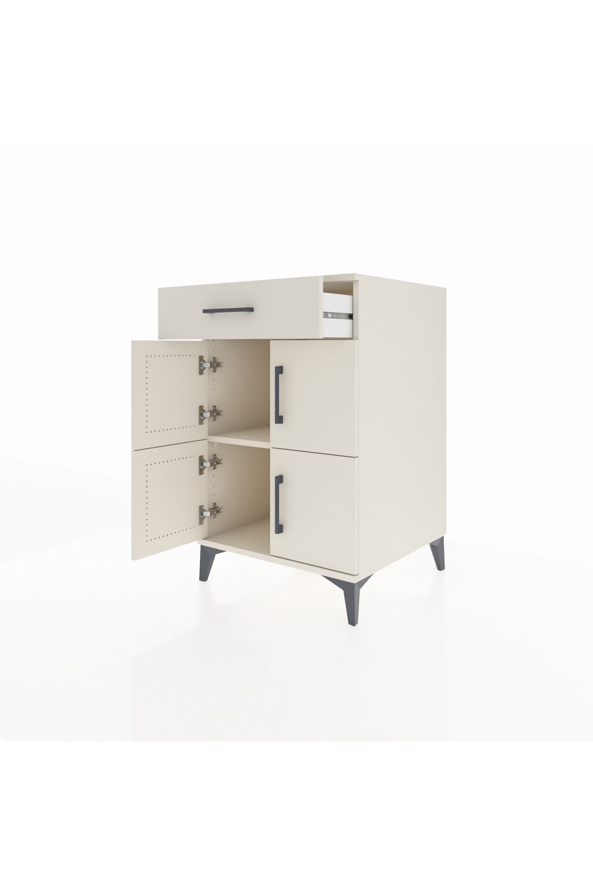 Kronos Komodin Tek Raflı Tek Çekmeceli 4 Kapaklı 60x59x96 - S80M021V1C
