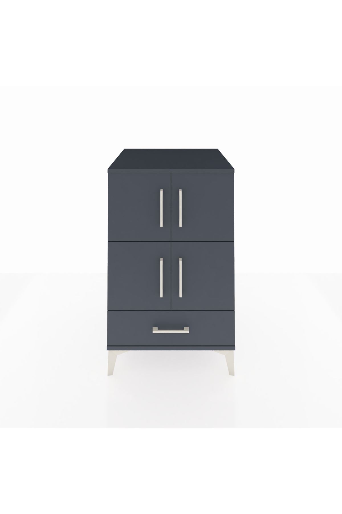 Kronos Komodin 4 Raflı Tek Çekmeceli 4 Kapaklı 60x59x96 - S80M020V5C