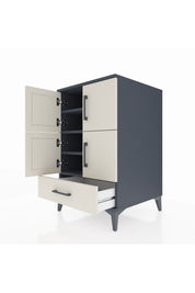 Kronos Komodin 4 Raflı Tek Çekmeceli 4 Kapaklı 60x59x96 - S80M020V4C