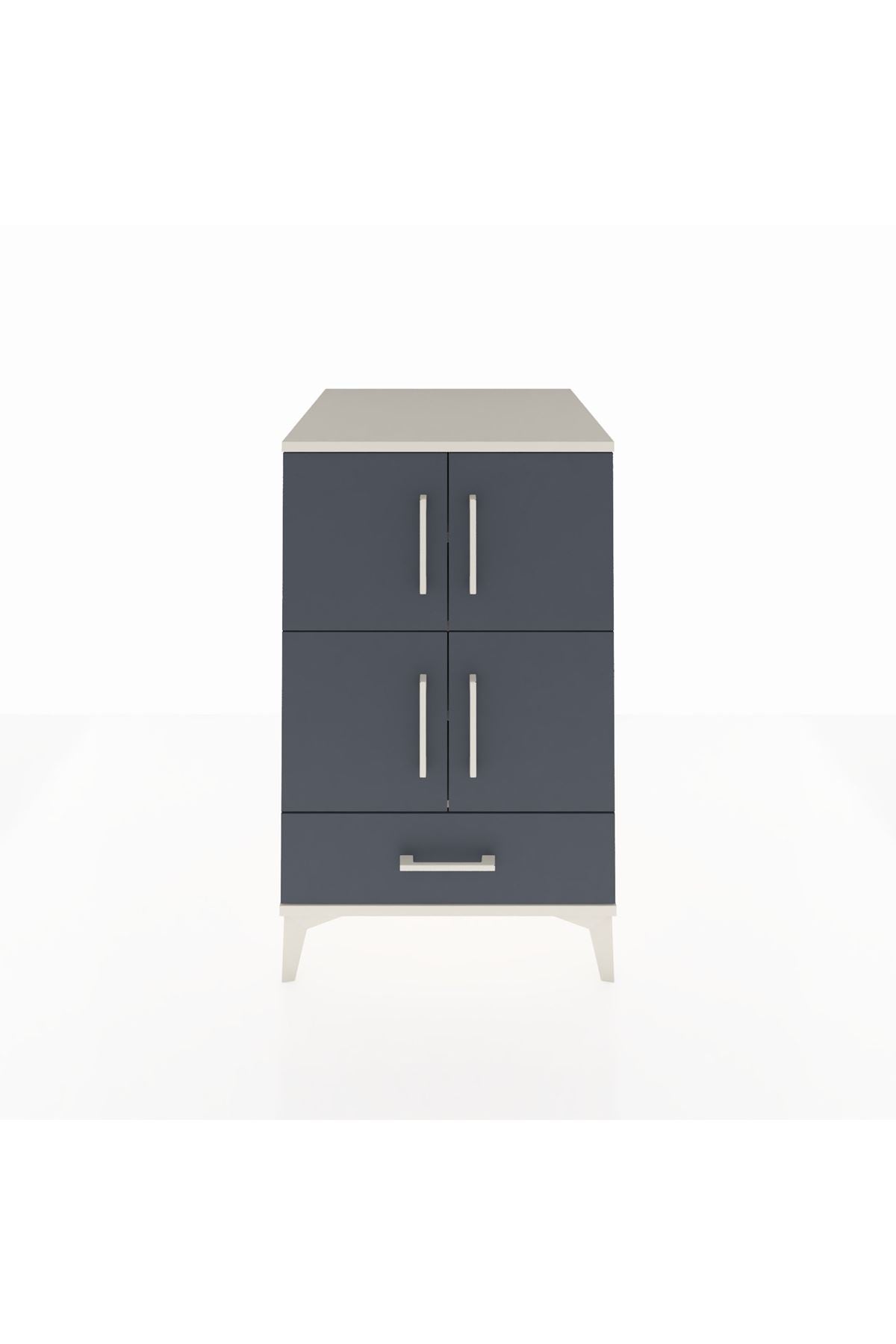 Kronos Komodin 4 Raflı Tek Çekmeceli 4 Kapaklı 60x59x96 - S80M020V2C