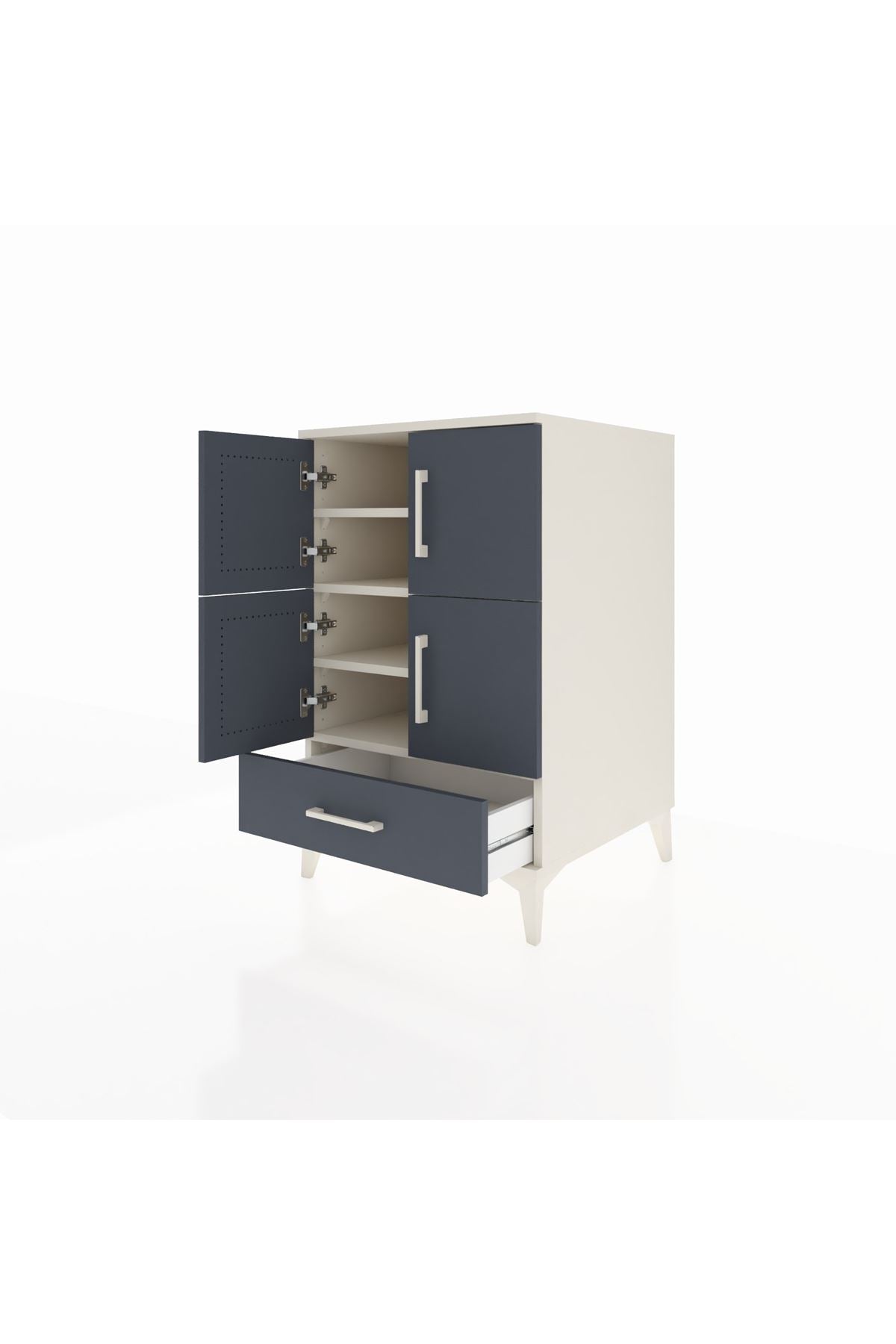 Kronos Komodin 4 Raflı Tek Çekmeceli 4 Kapaklı 60x59x96 - S80M020V2C
