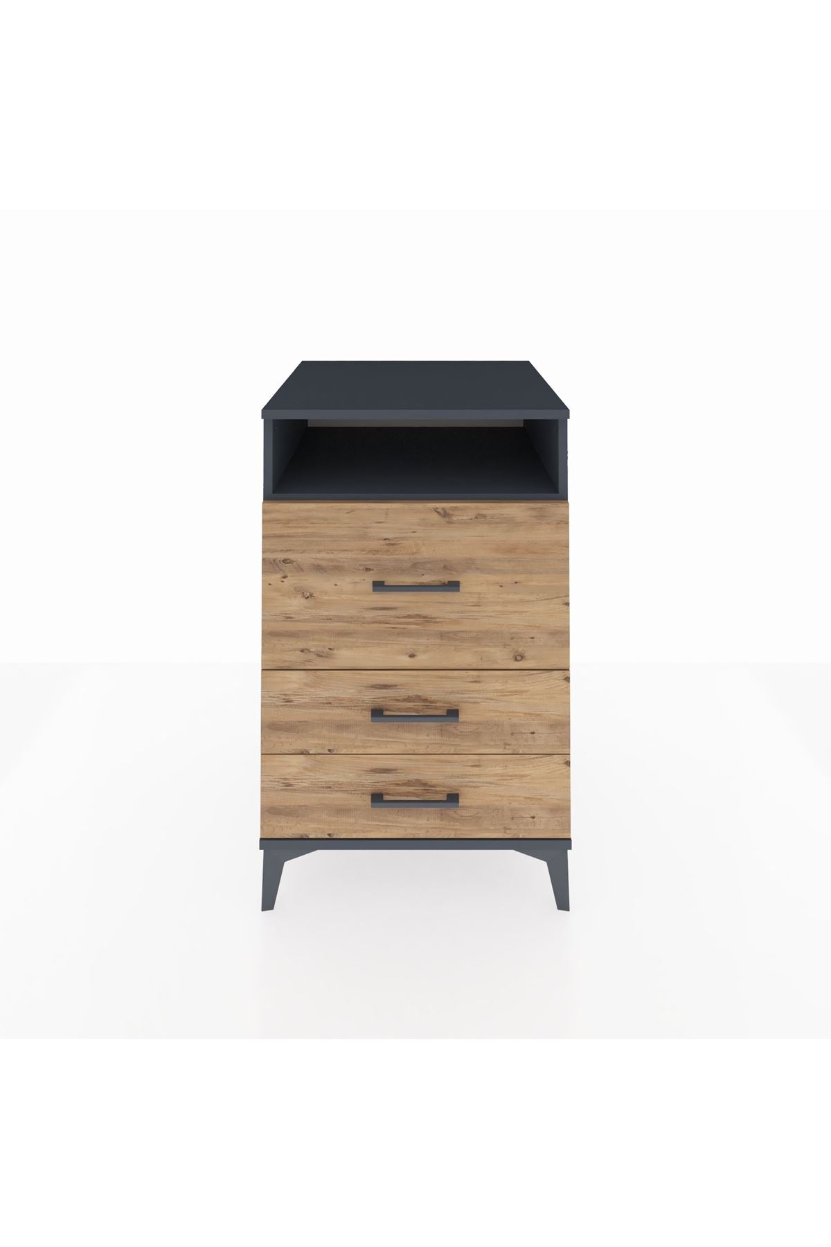 Kronos Komodin Tek Raflı 3 Çekmeceli 60x59x96 - S80M019V6C